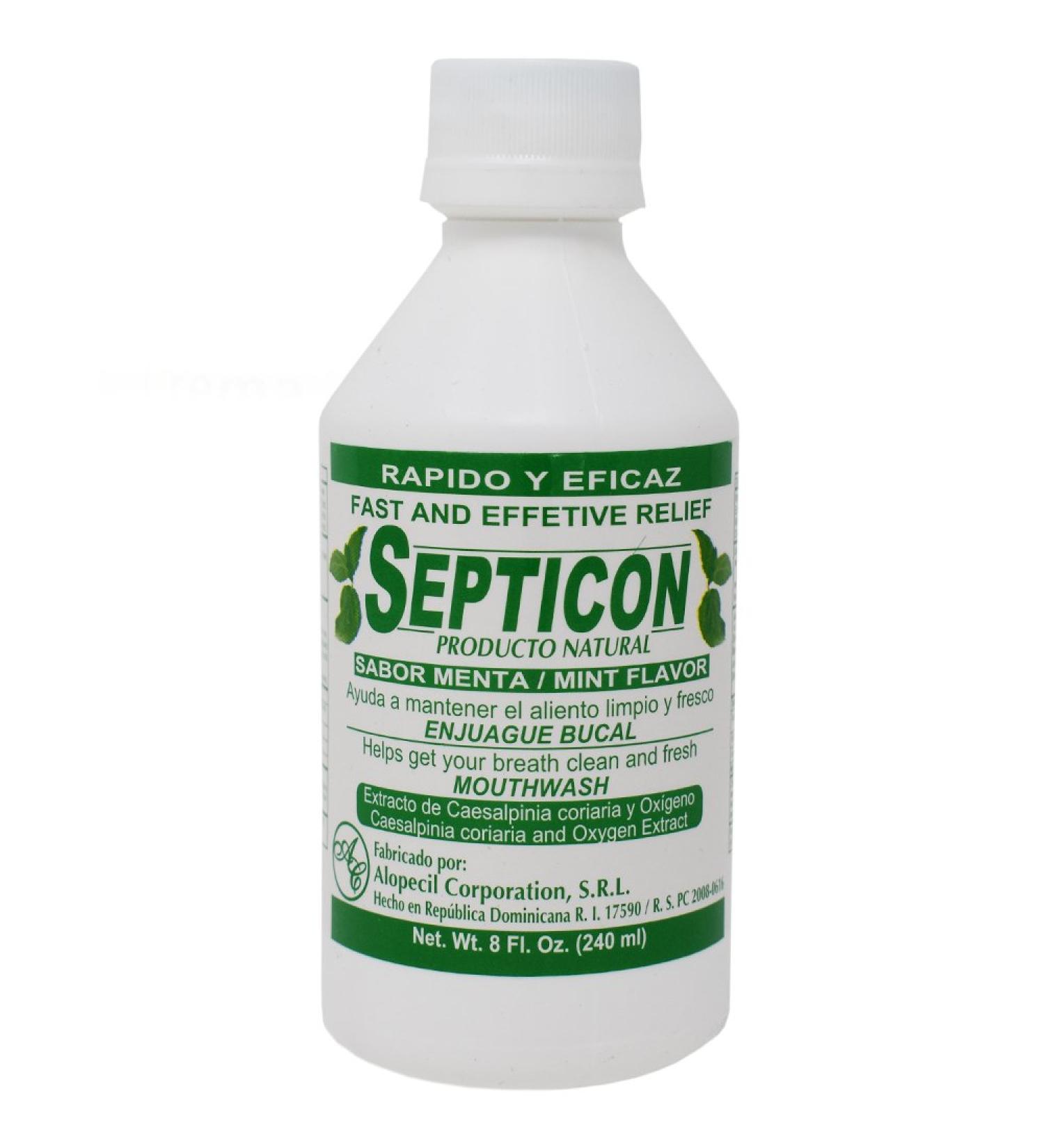 Septicon Natural Mouthwash - Mint Flavor 8 fl Oz - Buy Online on GoSupps.com