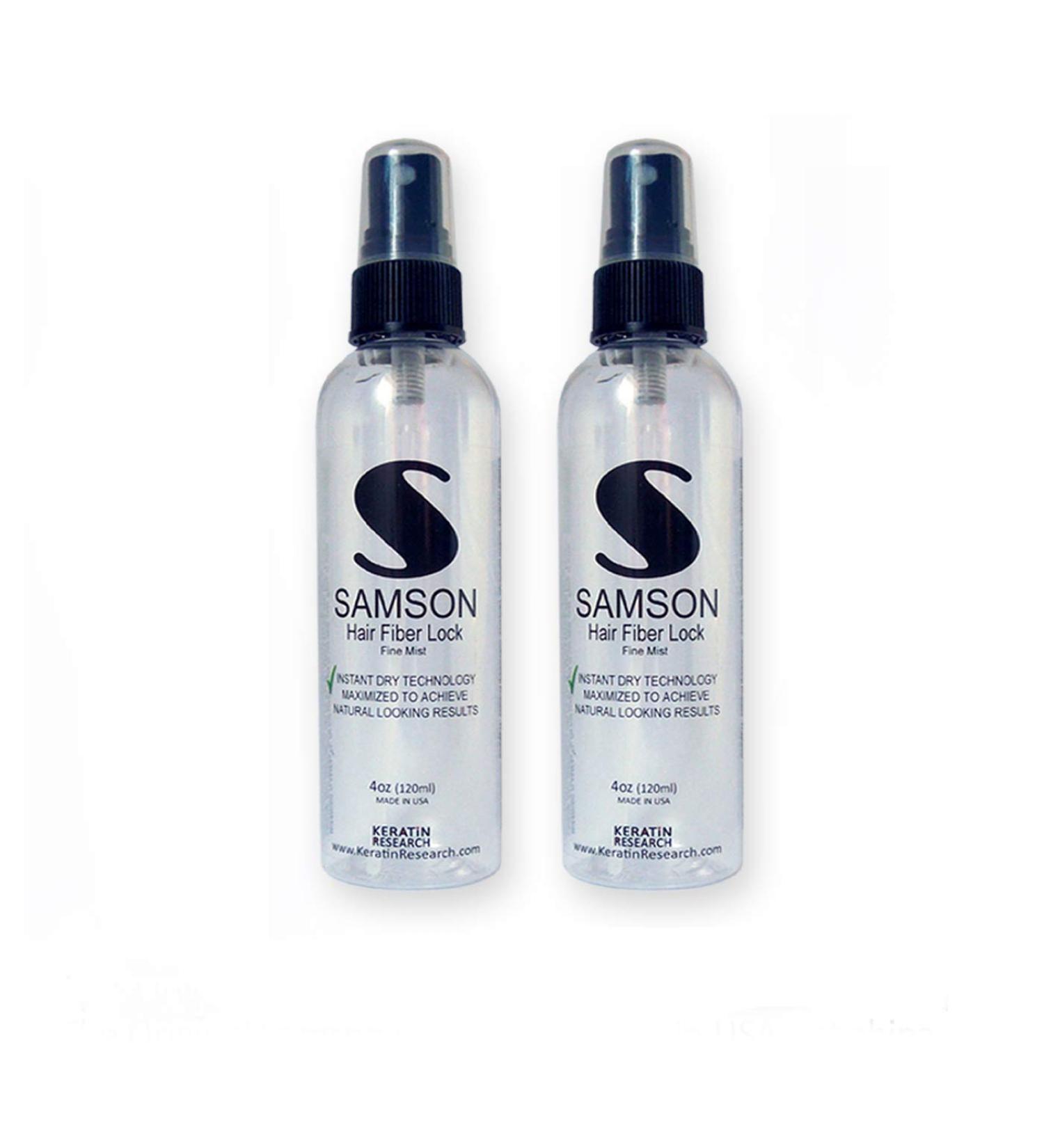 Samson Hair Fiber locking Replaces Hair Gel Spray for Men and Women (Short Hair) Fast Drying Unscented Non-Aerosol Non Sticky Fantastic Light Weight Clear Spray Fast Drying Technology (2 Bottles of 4oz)