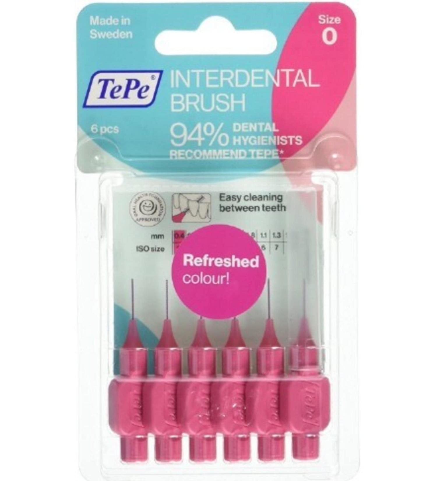 TePe Interdental Brush Size 0 Pink 6 Pcs - 6 Count Pack - Buy Online on GoSupps.com