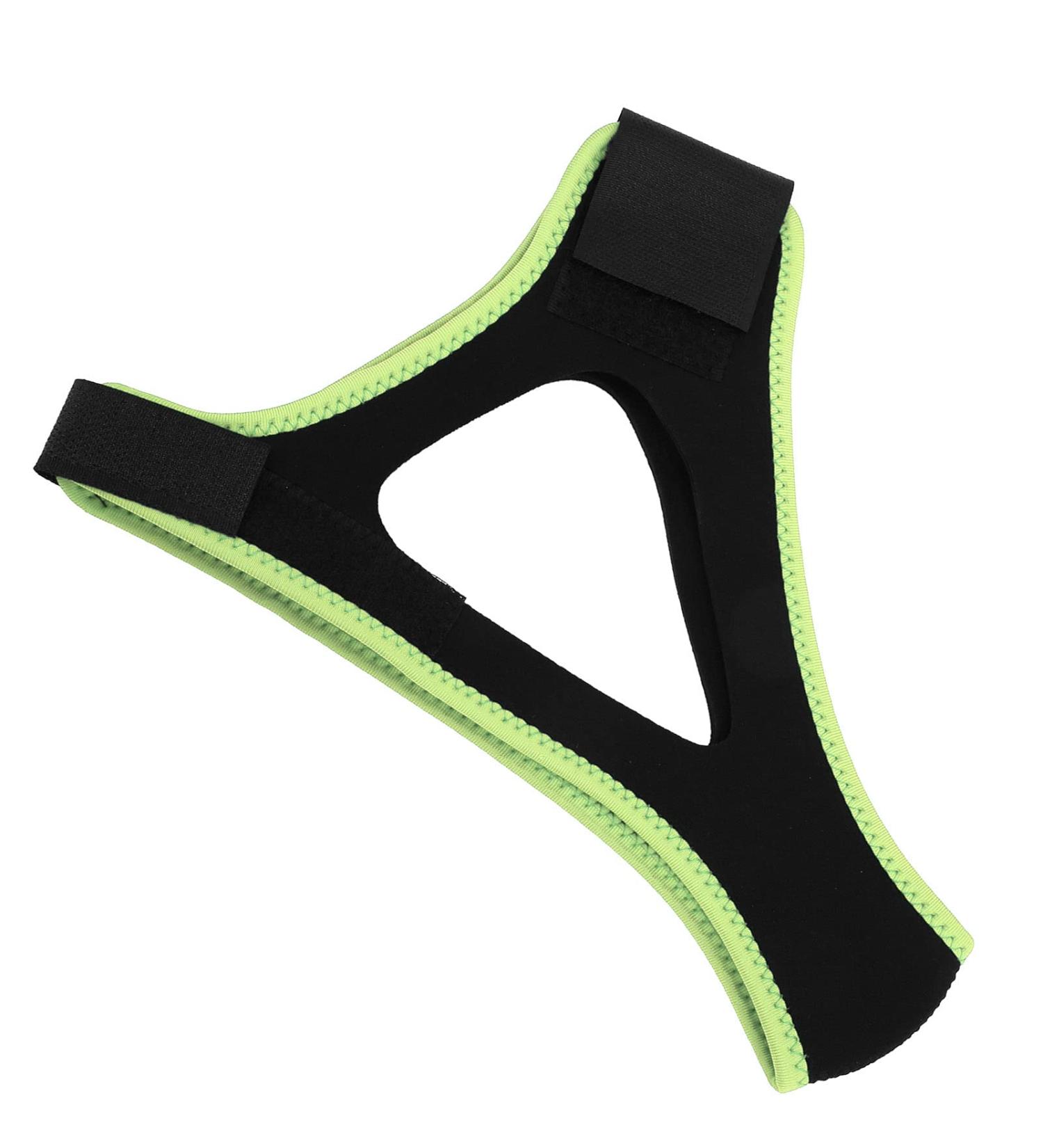 Special Triangular Design Chin Strap for Snoring Prevention - Black Fluorescent Green Edge - Buy Online on GoSupps.com