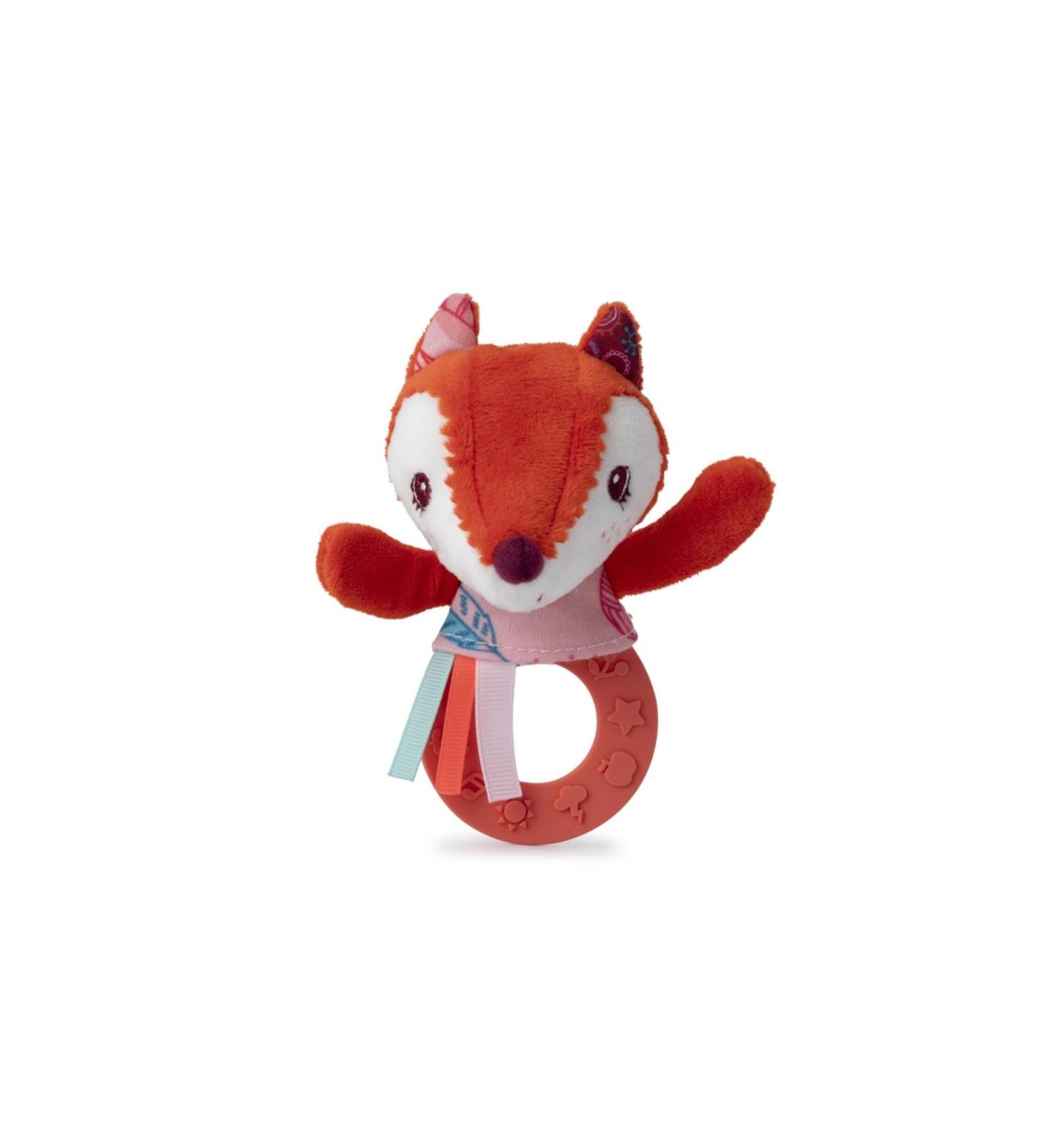 Lilliputiens 83035 rattles with bite ring bell and crackling noises - design "Alice the fox" dimensions: 13.5 x 13 x 8 cm from 3 months