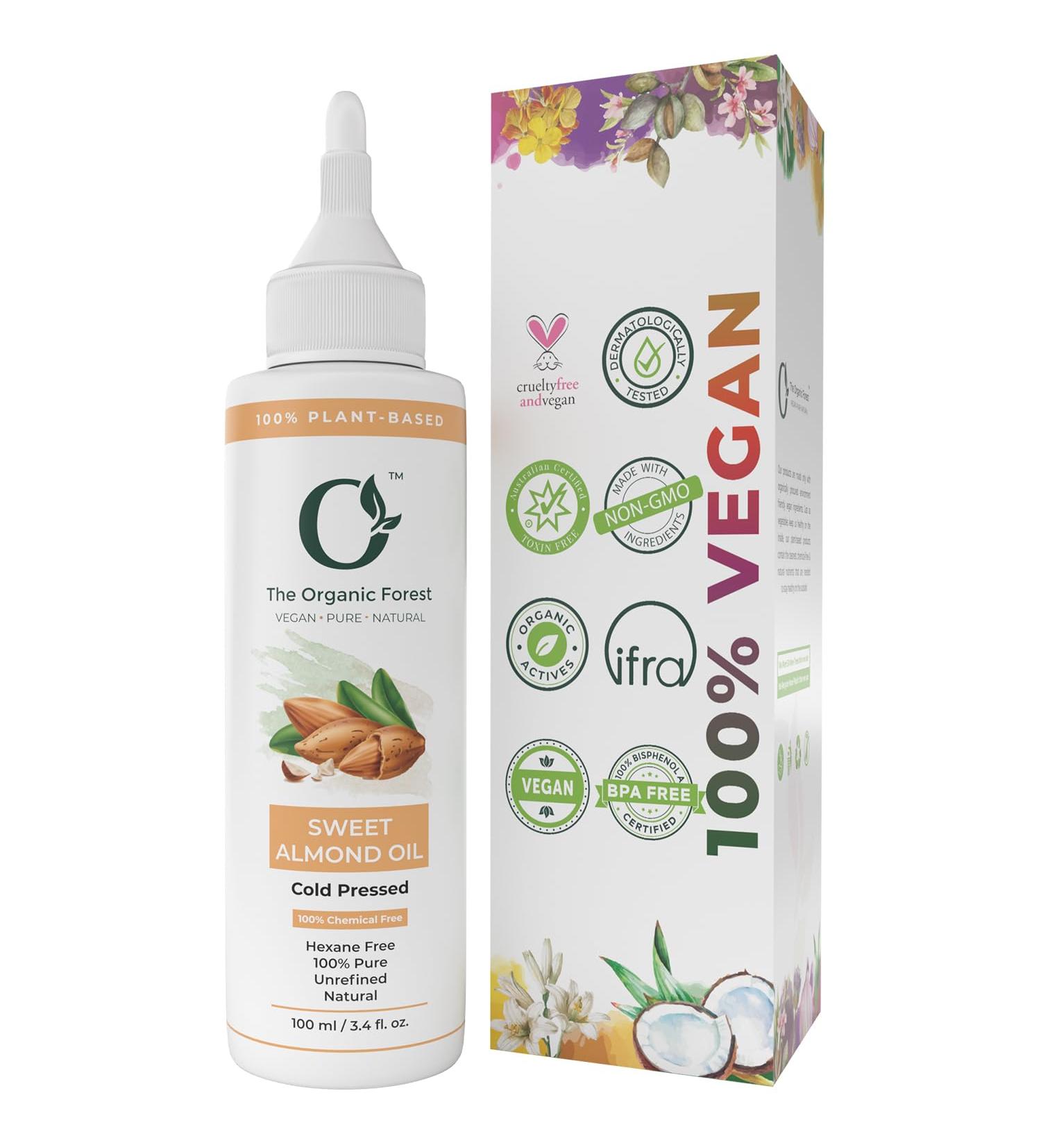 100% Pure Sweet Almond Oil for Skin, Face, and Hair | Moisturizing & Acne-Reducing Face Oil | Softens Hair & Scalp | Unscented Badam Oil | Cold Pressed & Unrefined | 100 ML - Buy Online on GoSupps.com