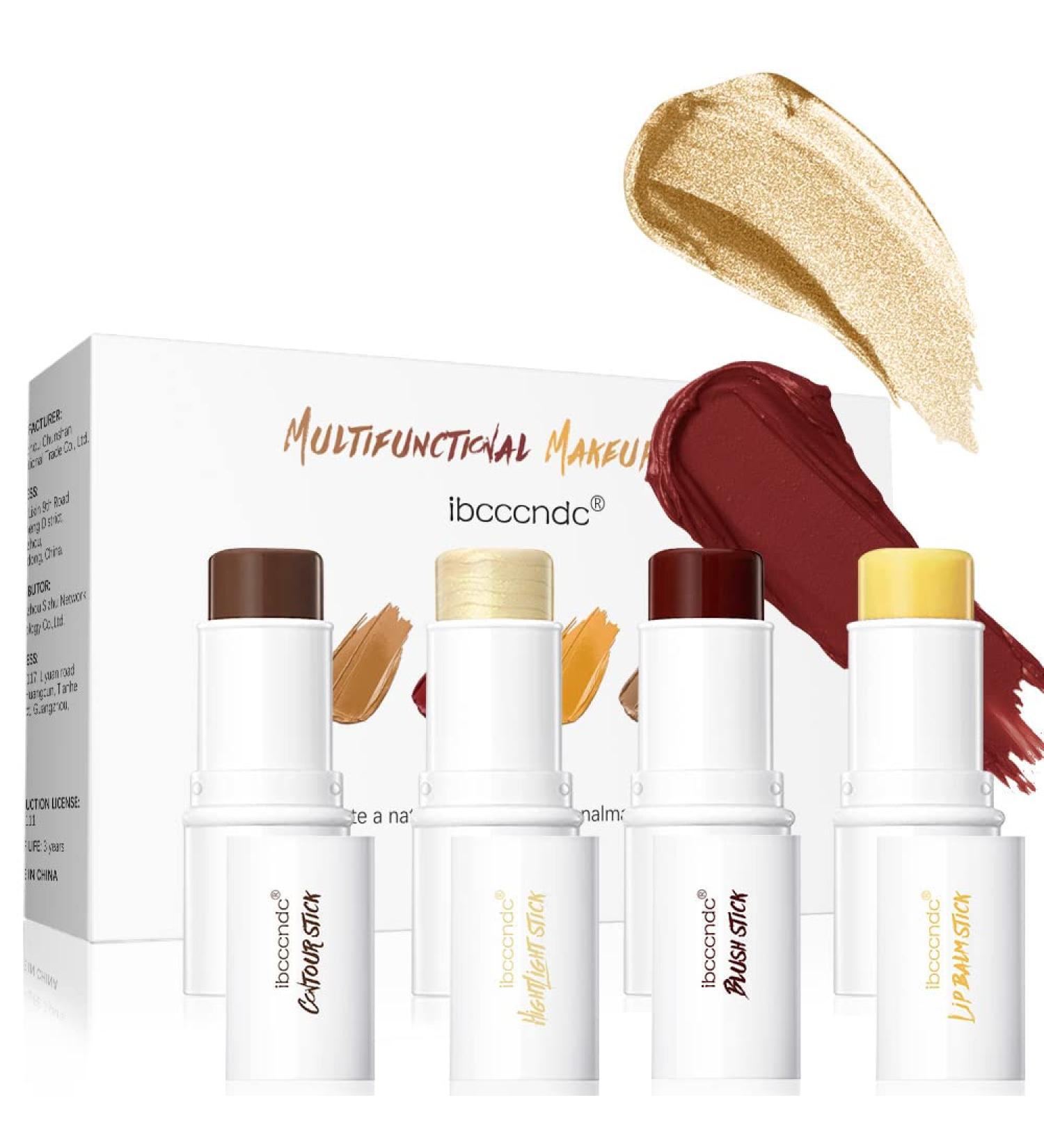 Ibcccndc Professional Makeup Sticks Kit - Cream Contour, Blush, Highlighter, Bronze Pen, Lip Balm Stick - Moisturizing Gift Set - Buy Online on GoSupps.com