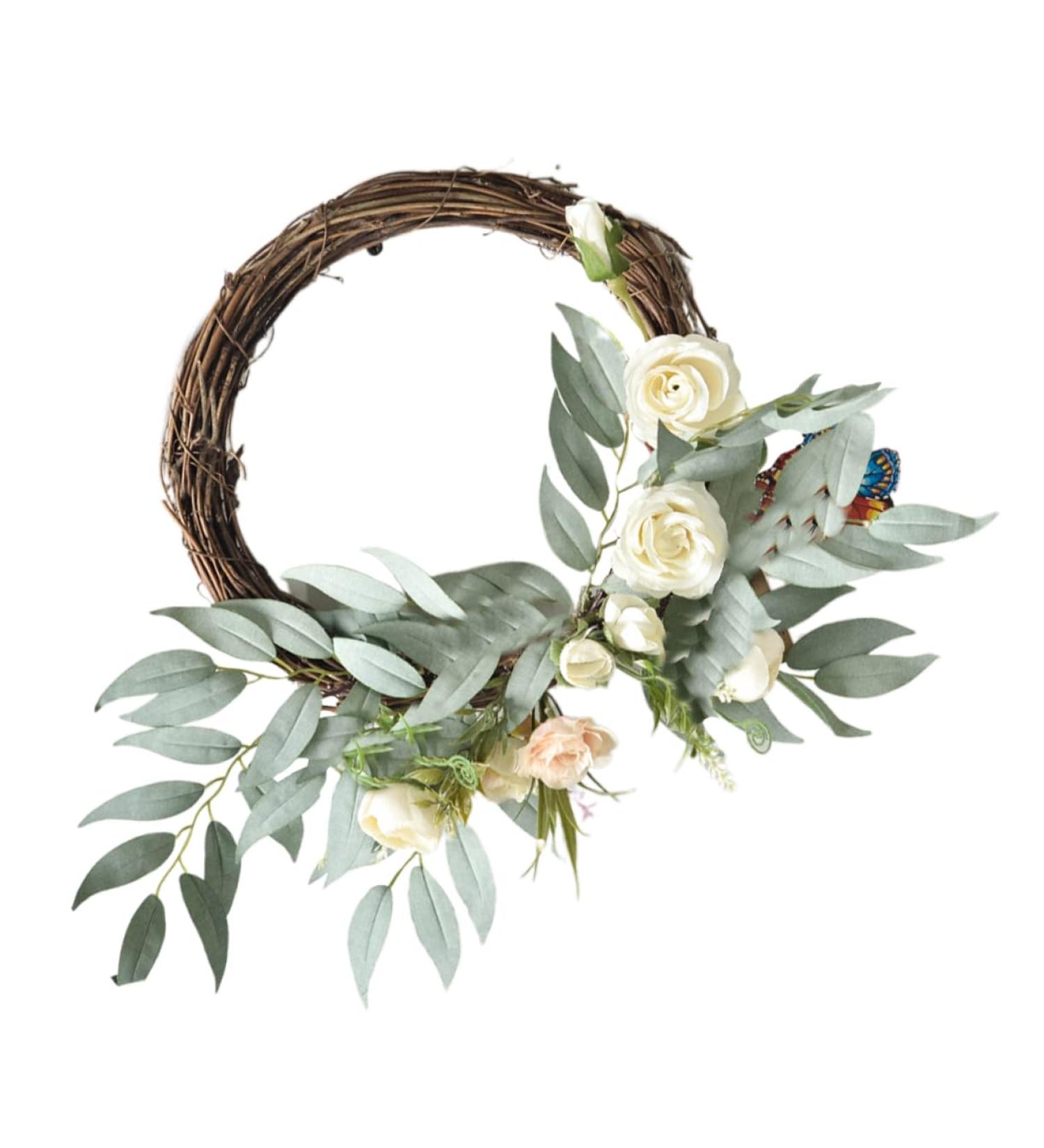 Zerodeko Vines Decor Silicone Ear Covers Flower Wreaths for Front Door Artificial Plants Wreath for Front Door Chritmas Decor Gold Fruit Bowl Garland Window Wooden Wall Hanging - Buy Online on GoSupps.com