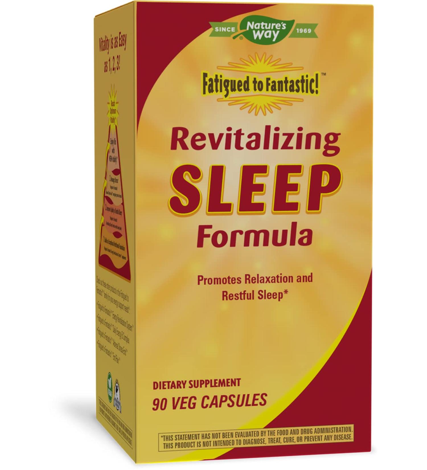 Revitalizing Sleep Formula - Enzymatic Therapy Fatigued to Fantastic! | 90 Veg Capsules - Buy Online on GoSupps.com