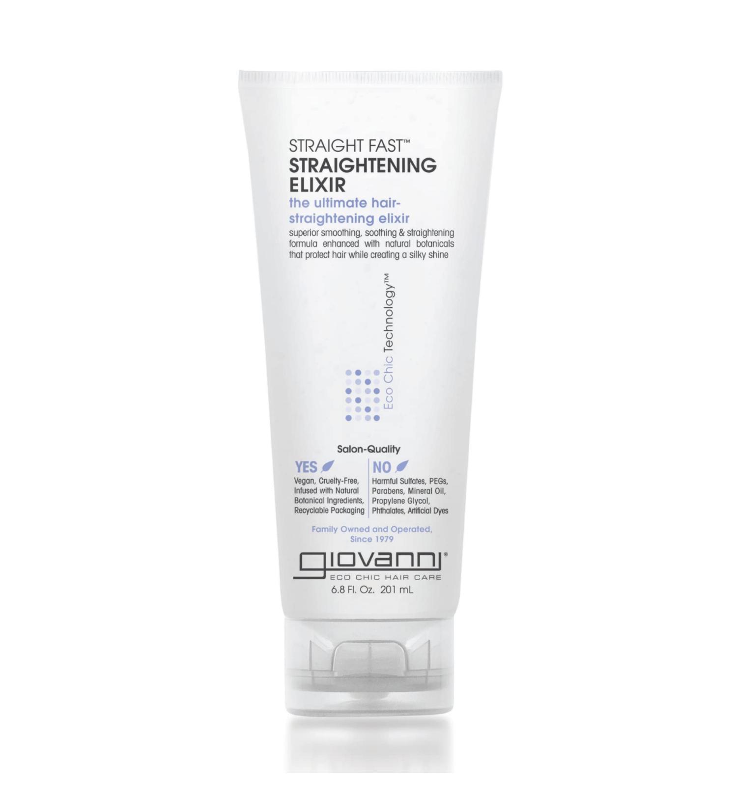 GIOVANNI Eco Chic Straight Fast Straightening Elixir 6.8 oz - Ultimate Hair Straightening Superior Smoothing & Heat Protection - Paraben Free & Color Safe - Buy Online on GoSupps.com