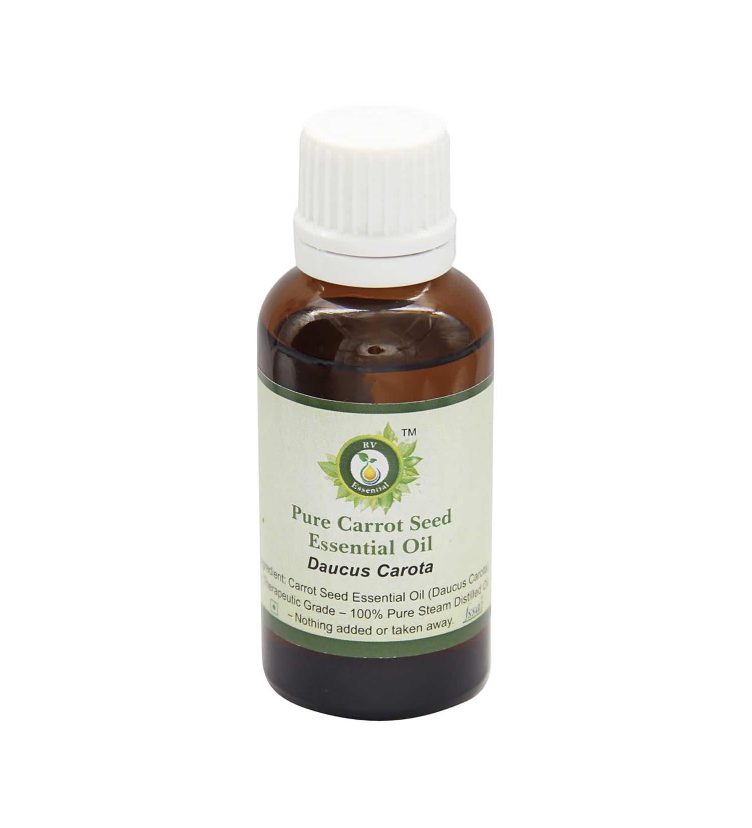 R V Essential Pure Carrot Seed Essential Oil 100ml (3.38oz)- Daucus Carota (100% Pure and Natural Therapeutic Grade)