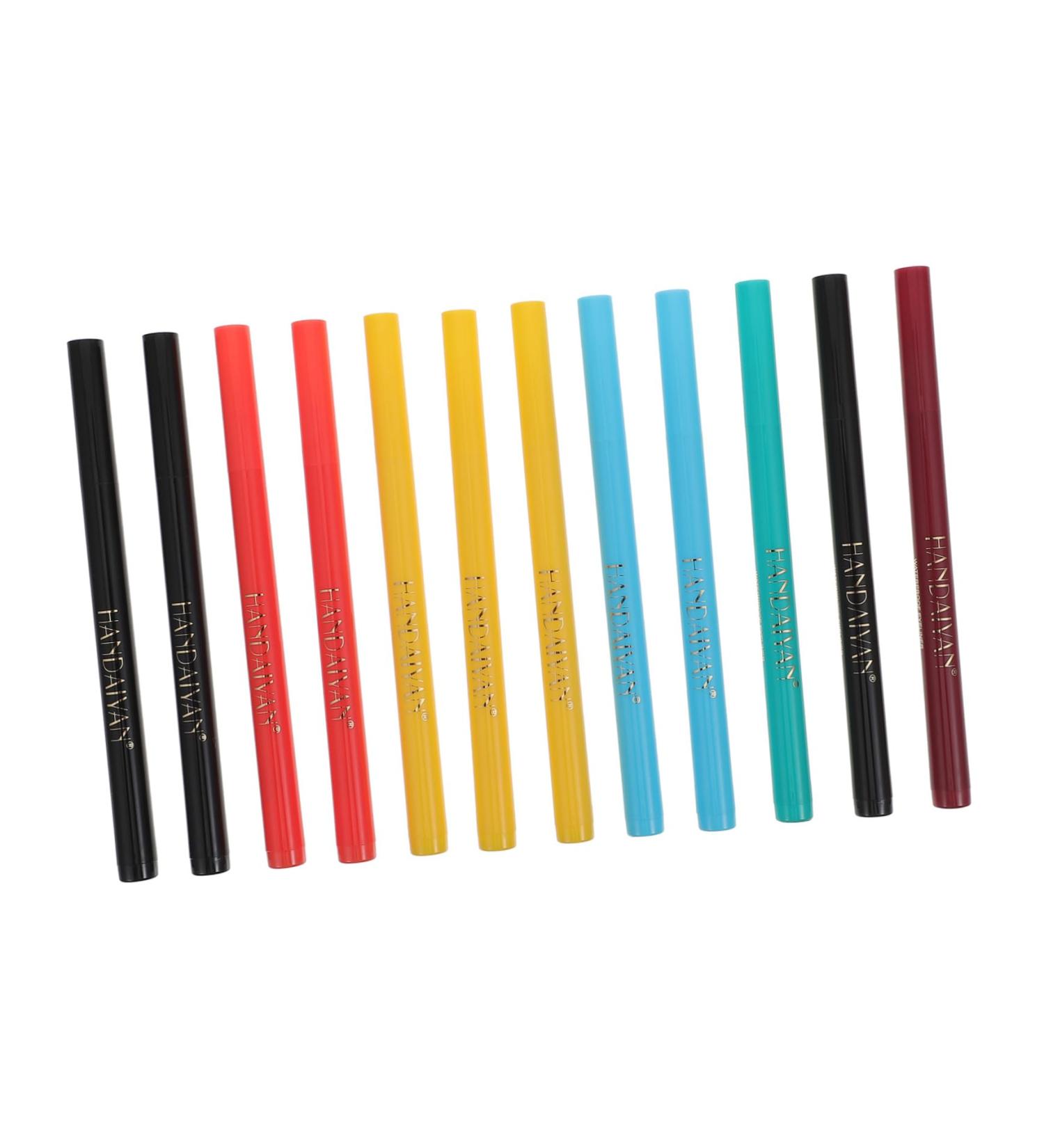 WOONEKY 12pcs Liquid Eyeliner Waterproof Eyeliner Colored Eyeliner Brown Eyeliner Pencil Red Eyeliner Pencil - Buy Online on GoSupps.com