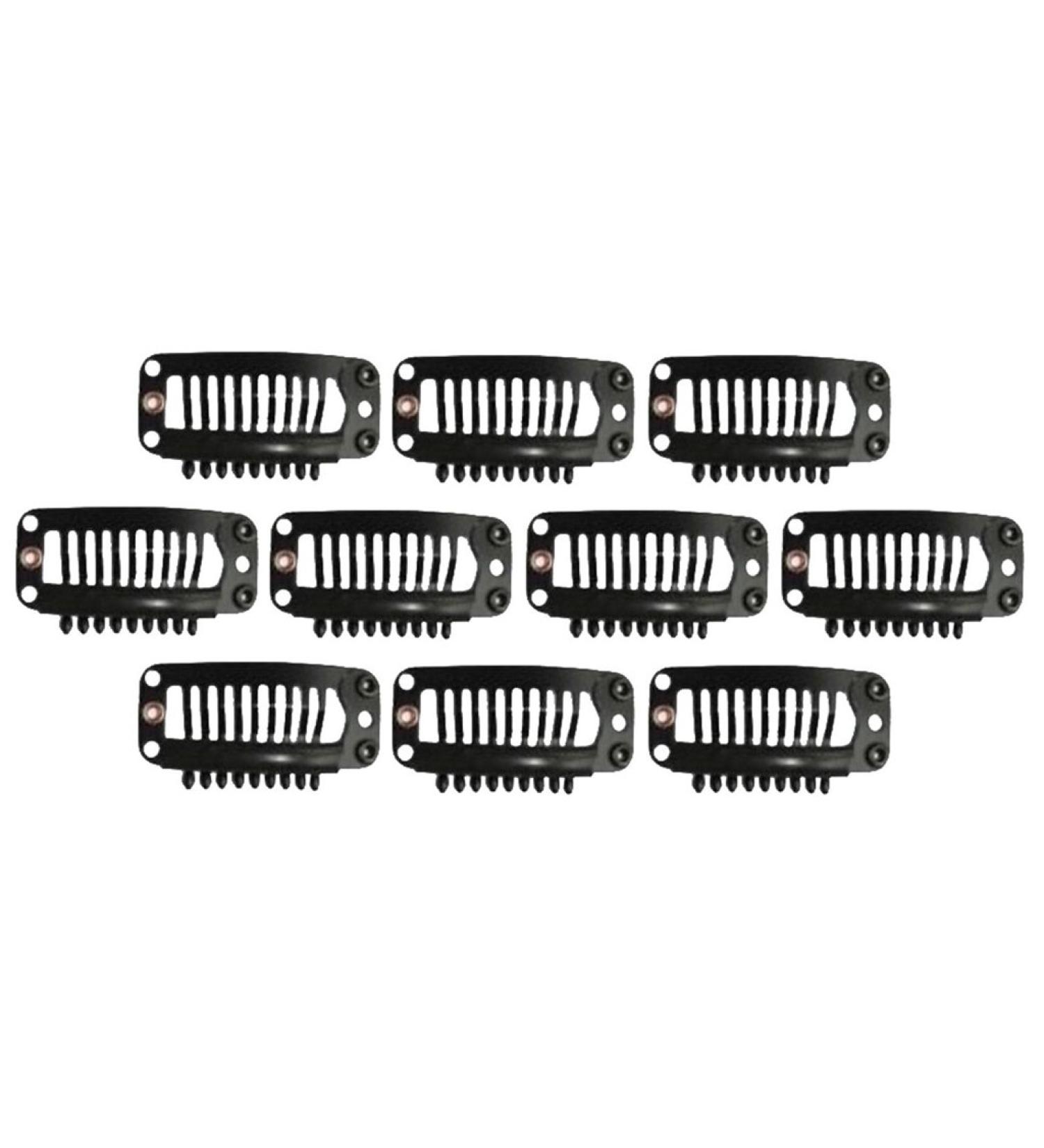 10pcs Black Weft Clips for Hair Extensions - Durable Wig Clips for Secure Style | International Shipping Available - Buy Online on GoSupps.com