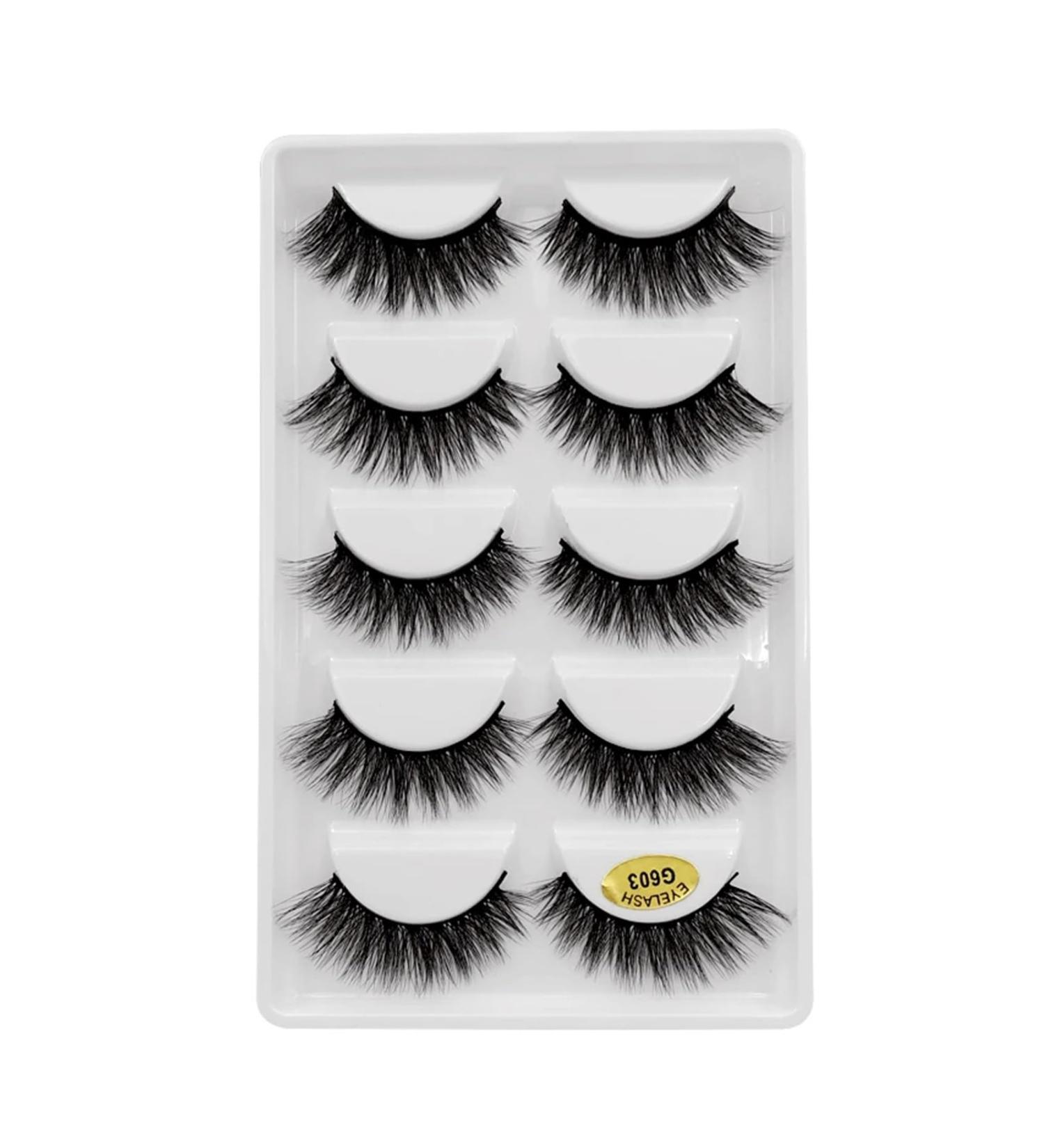 UAMOU 2-50 Boxes Eyelashes faux mink lashes natural 3d mink eyelashes volume false lashes in bulk cilios Cheerfully (Color : 5 Pairs G603 Size : 40 Boxes) - Buy Online on GoSupps.com