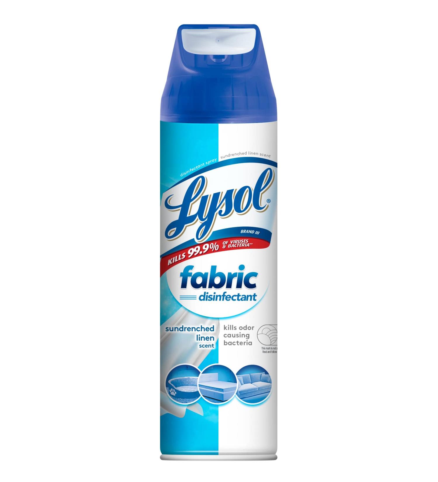 Lysol Fabric Disinfectant Spray | Sundrenched Linen | 15 FL. Oz | Sanitizing & Antibacterial Formula - Buy Online on GoSupps.com