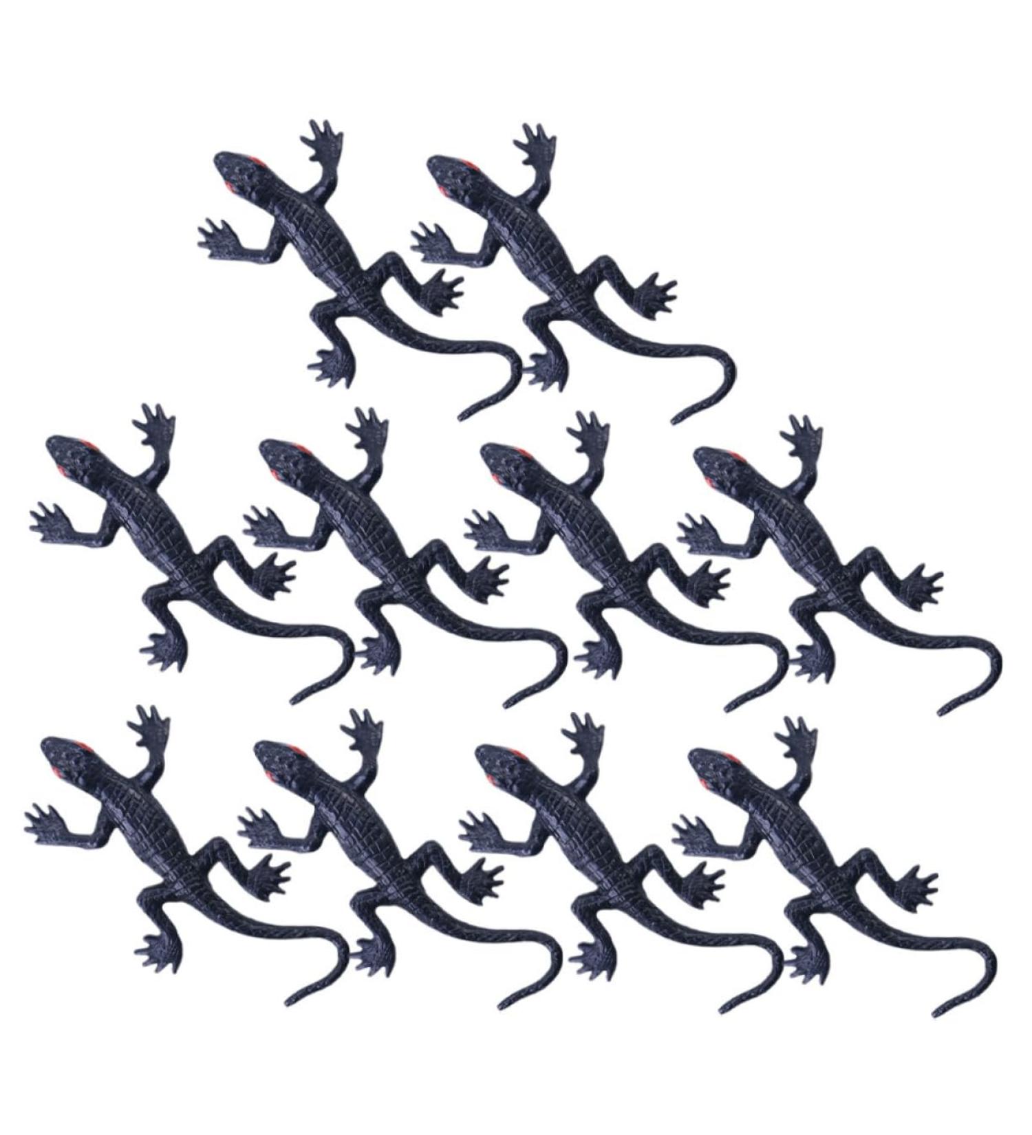 Lurrose 10-Piece Halloween Gecko Toys - Realistic Artificial Reptiles for Halloween Decorations & Terrariums - 2.8x5.5cm - Buy Online on GoSupps.com
