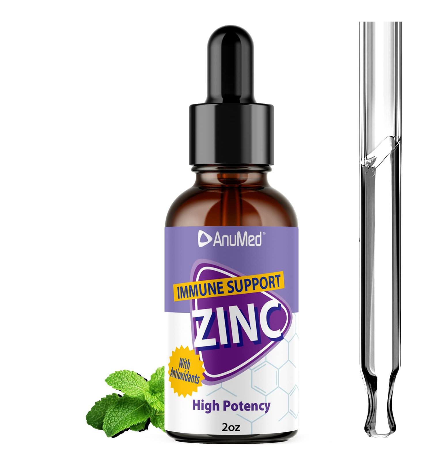 Anumed Natural Zinc Gluconate 15mg Liquid Drops - Immune System Support for Adults and Kids - Vegan, Non-GMO, Gluten-Free (2oz) - Buy Online on GoSupps.com