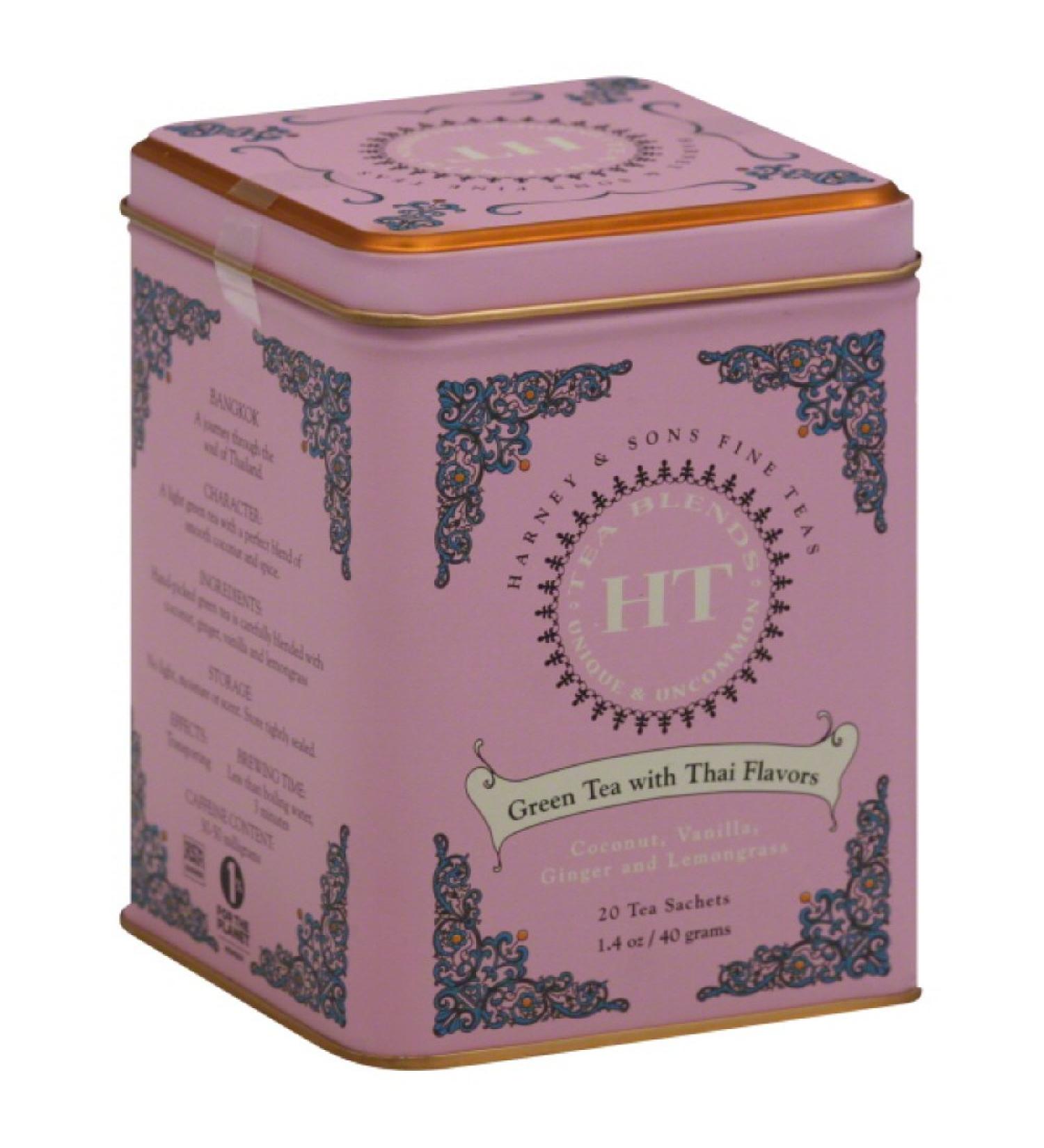 Harney & Sons HT Tea Blend Green Tea with Coconut 20 Tea Sachets 1.4 oz (40 g)
