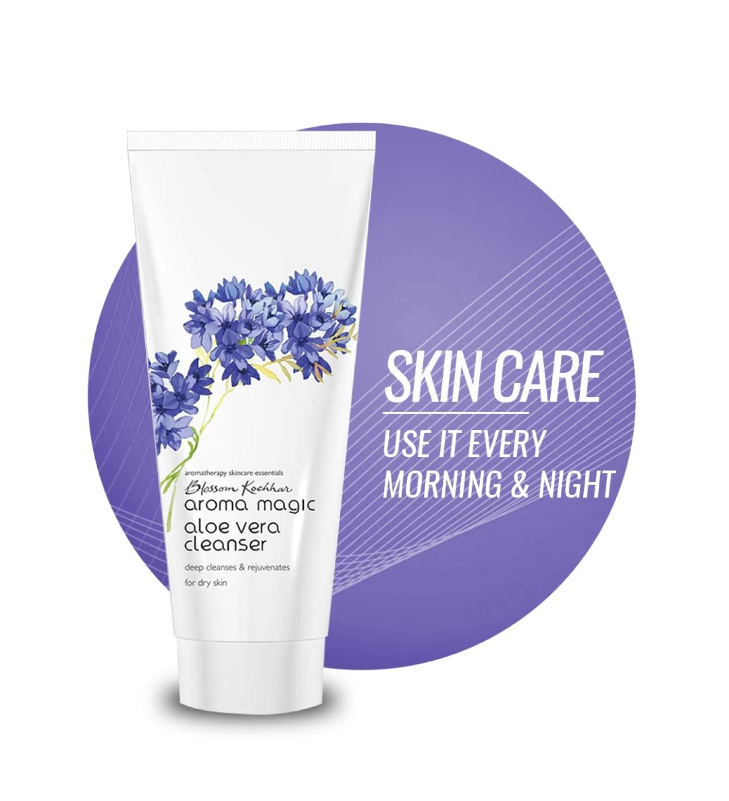 Aroma Magic Aloe Vera Facial Cleanser - Hydrating Soothing & Deeply Cleansing Soap-Free Cleanser for Dry Skin | 3.52 Oz/100g - Buy Online on GoSupps.com