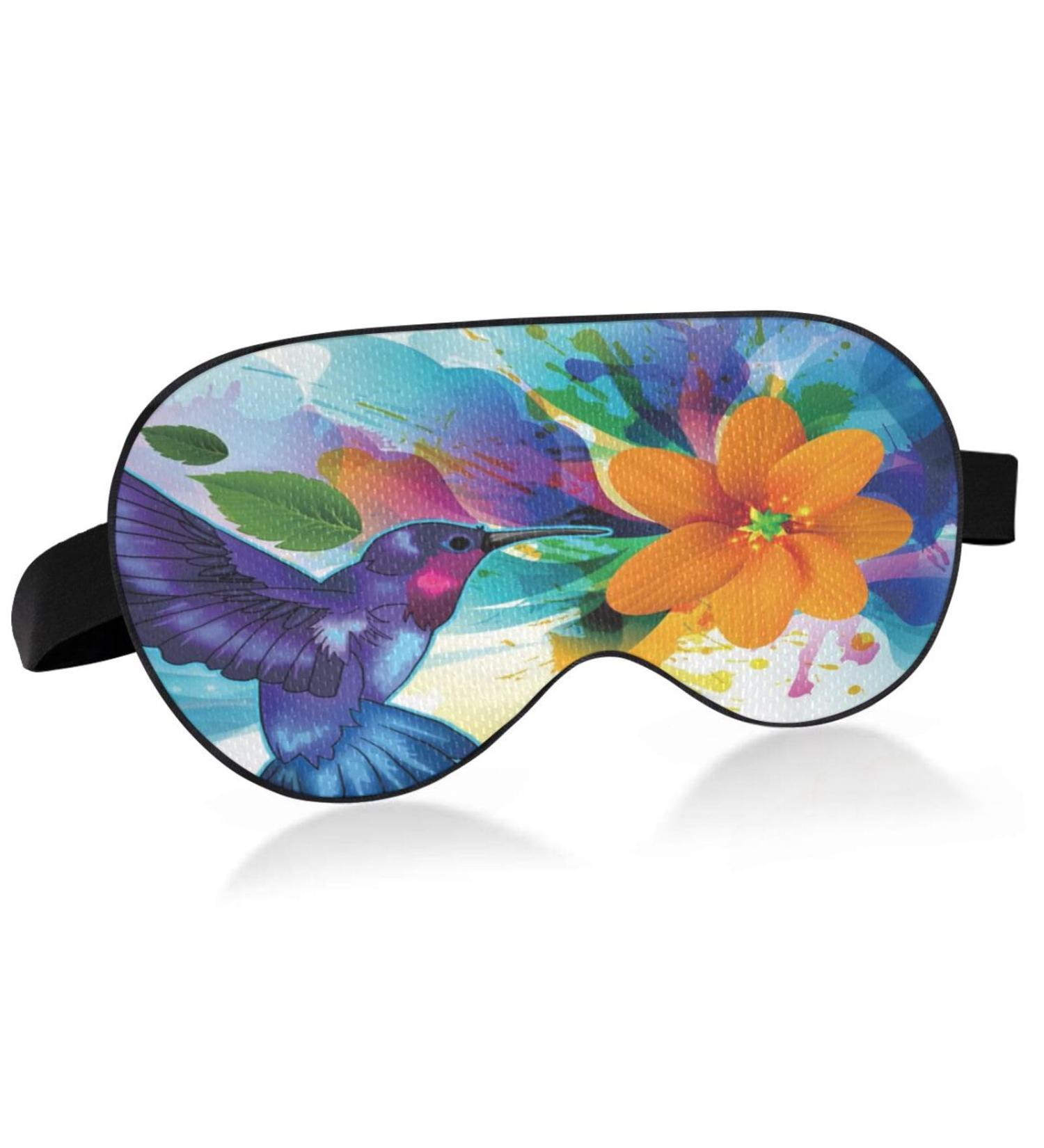 Haskirky Light Blocking Eye Mask - Adjustable Breathable Travel Mask for Deep Sleep - Men & Women - Office Yoga Meditation Mask - Watercolor Bird Design - Buy Online on GoSupps.com