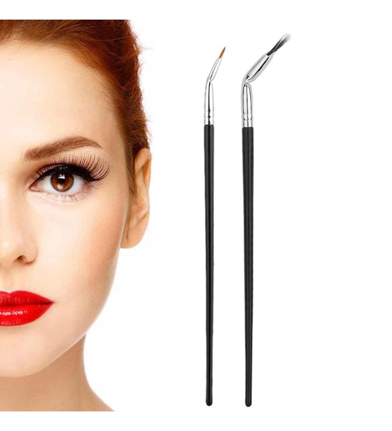 Angled Fan Eyelash Brush 120 Angle Eyeliner Brushes - Multipurpose Makeup Tool for Lashes and Eyeliners Creating The Perfect Makeup Pochy - Buy Online on GoSupps.com