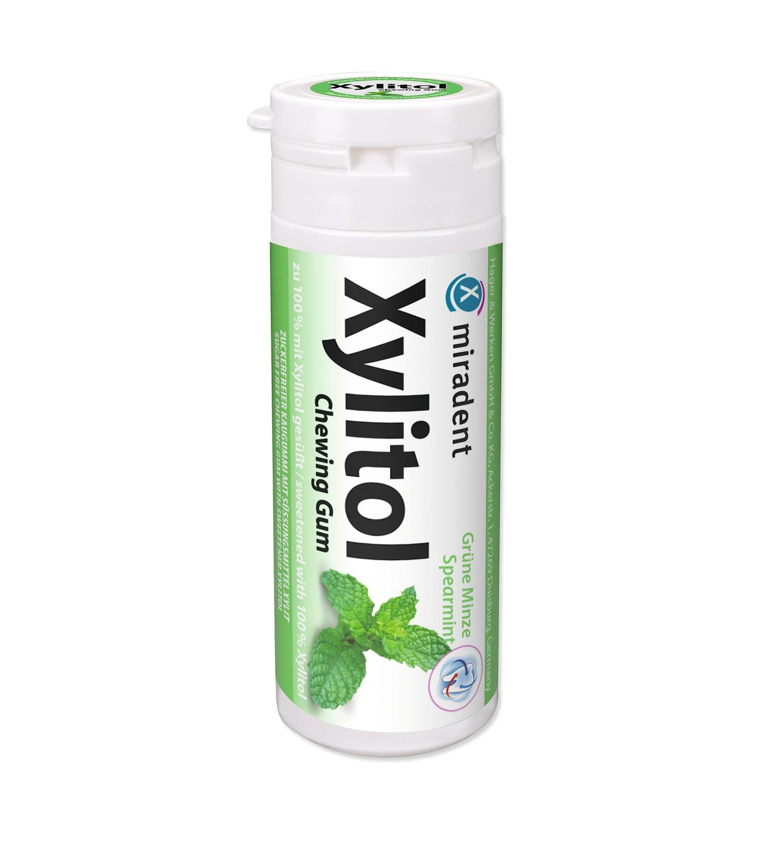 Miradent Xylitol Dental Care Chewing Mints 30 Pieces | Sugar-Free Vegan Caries Prevention | Refreshing Taste | On-the-Go Oral Health - Buy Online on GoSupps.com