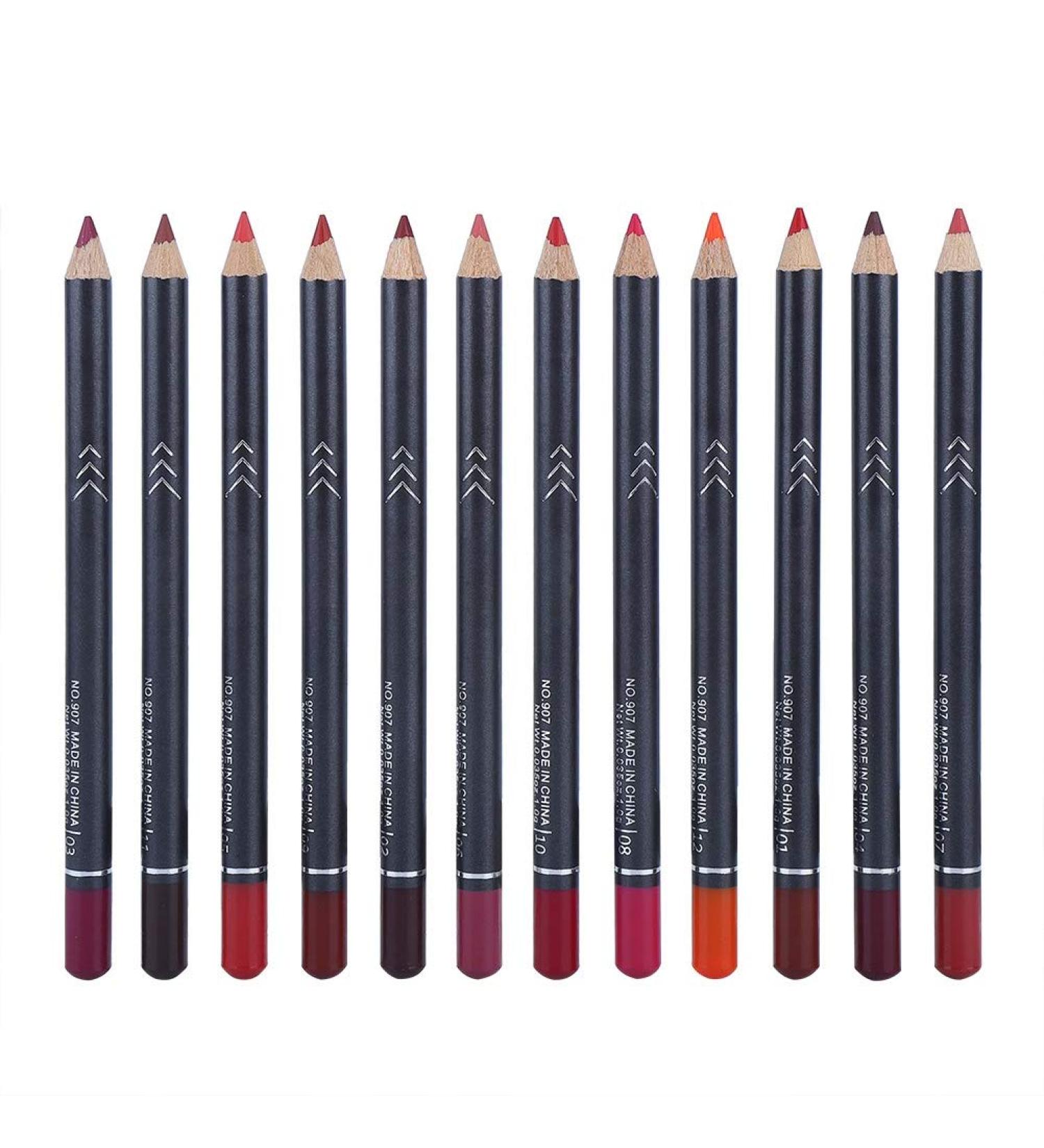 Buy Long Lasting Lipstick Pen Set - 12 Colors Eyeliner & Lip Liner Pencil for Women & Girls - No Irritation | International Shipping - Buy Online on GoSupps.com