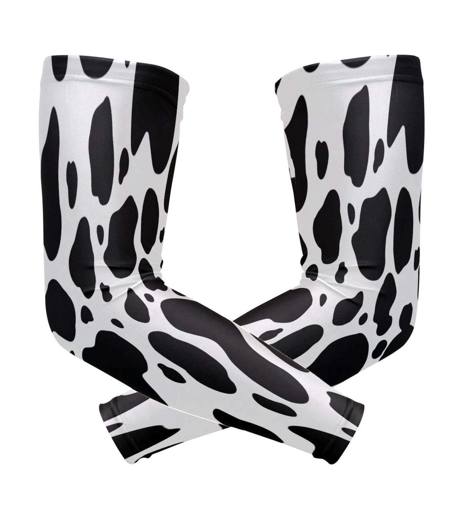 ZZKKO Cow Print Cooling Arm Sleeves - UV Sun Protection for Men & Women | Running Golf Cycling Arm Warmers 1 Pair - Buy Online on GoSupps.com