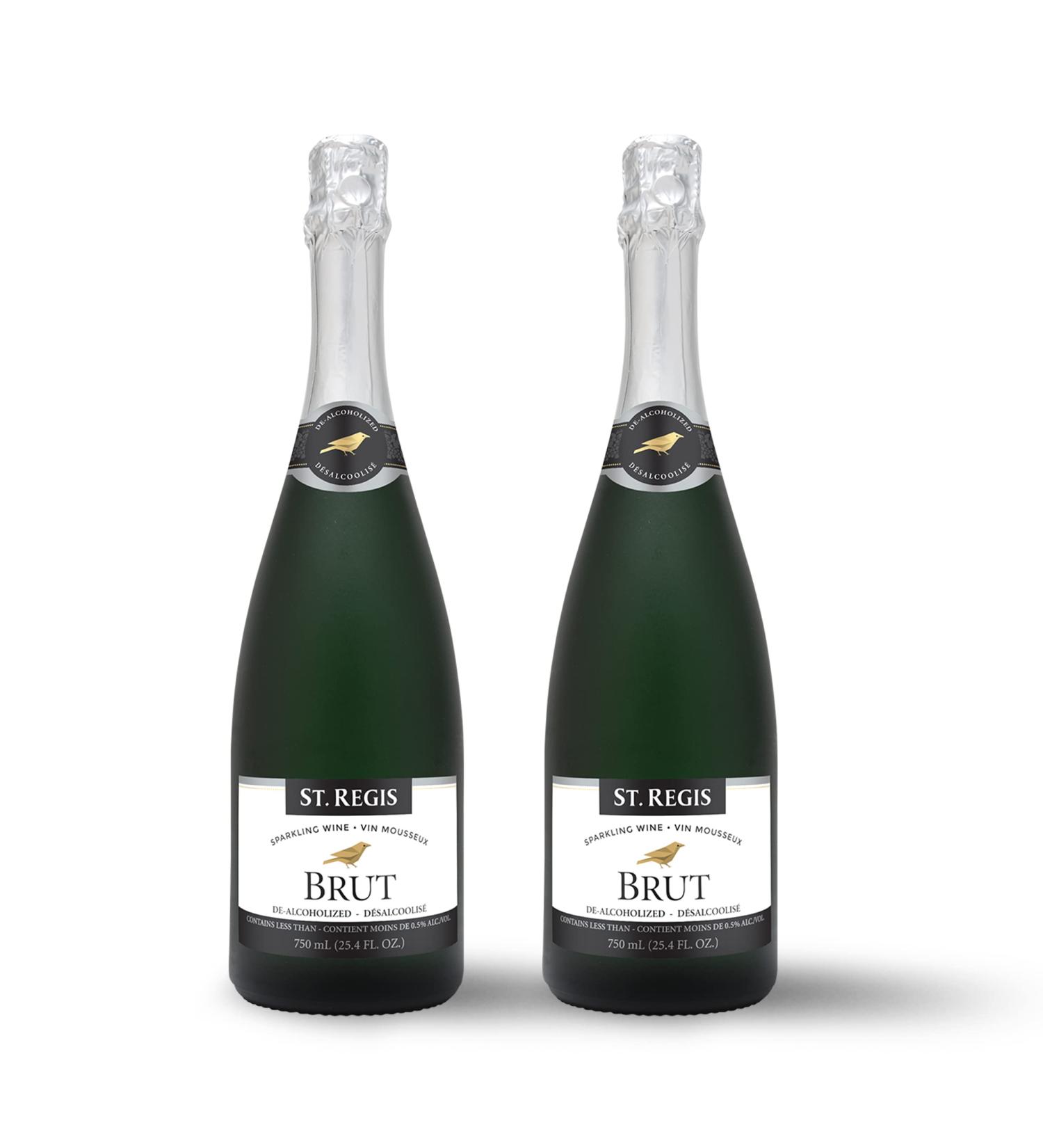 St. Regis Brut Sparkling 2 Pack (2 x 750ml per Bottle) Non Alcoholic Sparkling White Wine - Low Calorie and Low Sugar - Perfect Food Pairing - Ideal Gift or Gift Set - Enjoy Life and Flavouful Wine - Buy Online on GoSupps.com
