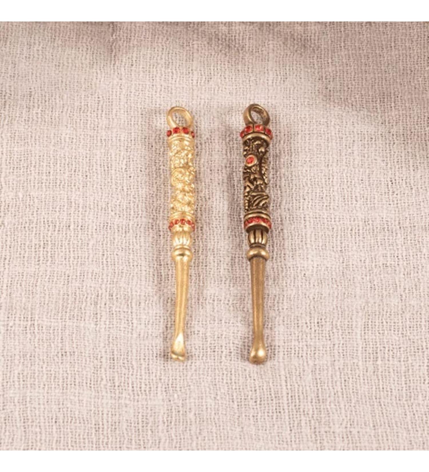 Yannies Ear Wax Removal Tool - Retro Brass Dragon Portable Ear Cleaning Curette (2-Pack) - Buy Online on GoSupps.com