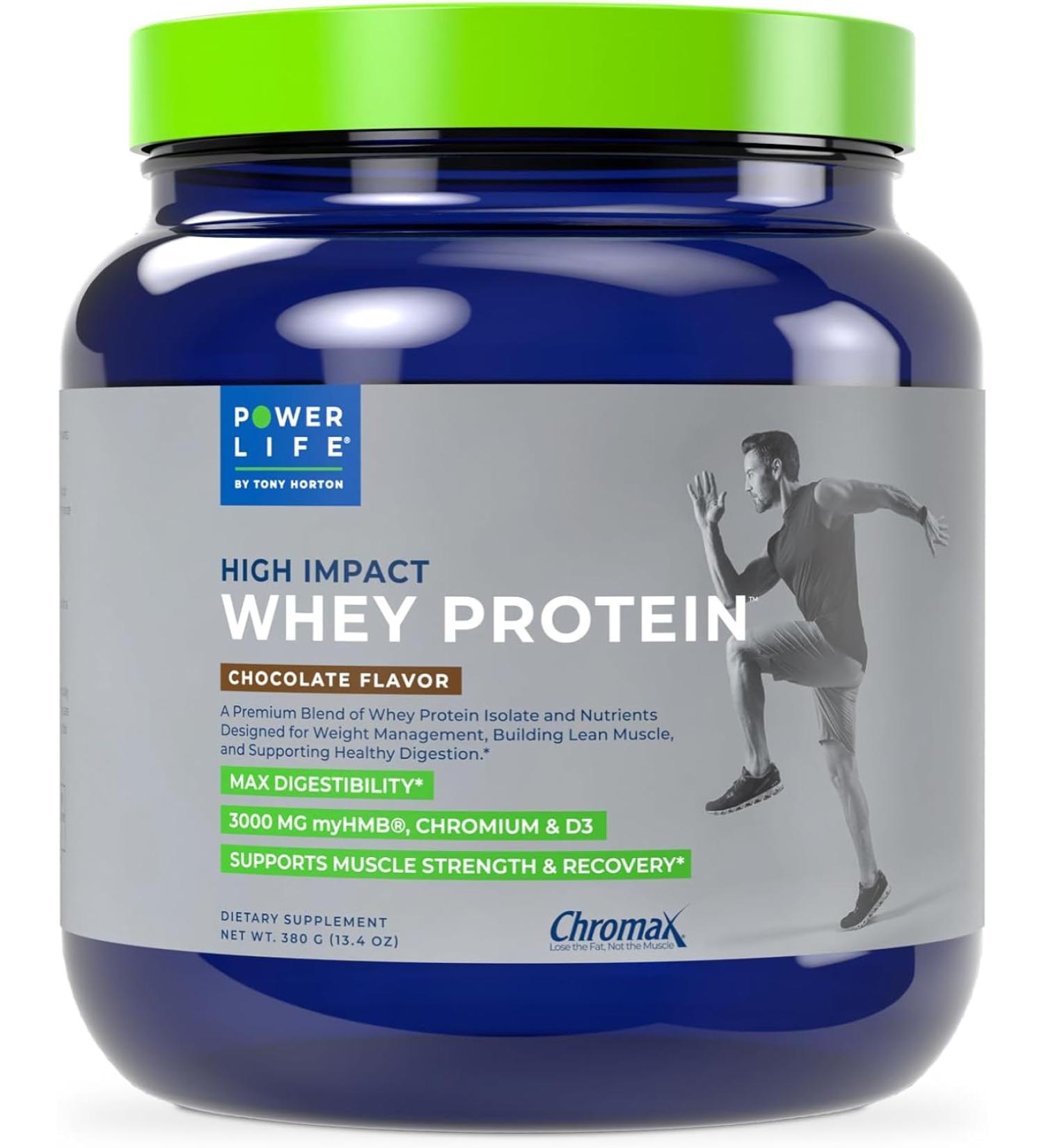 POWERLIFE High Impact Whey Protein - Chocolate - New Formula - 13.4 Oz. - Buy Online on GoSupps.com