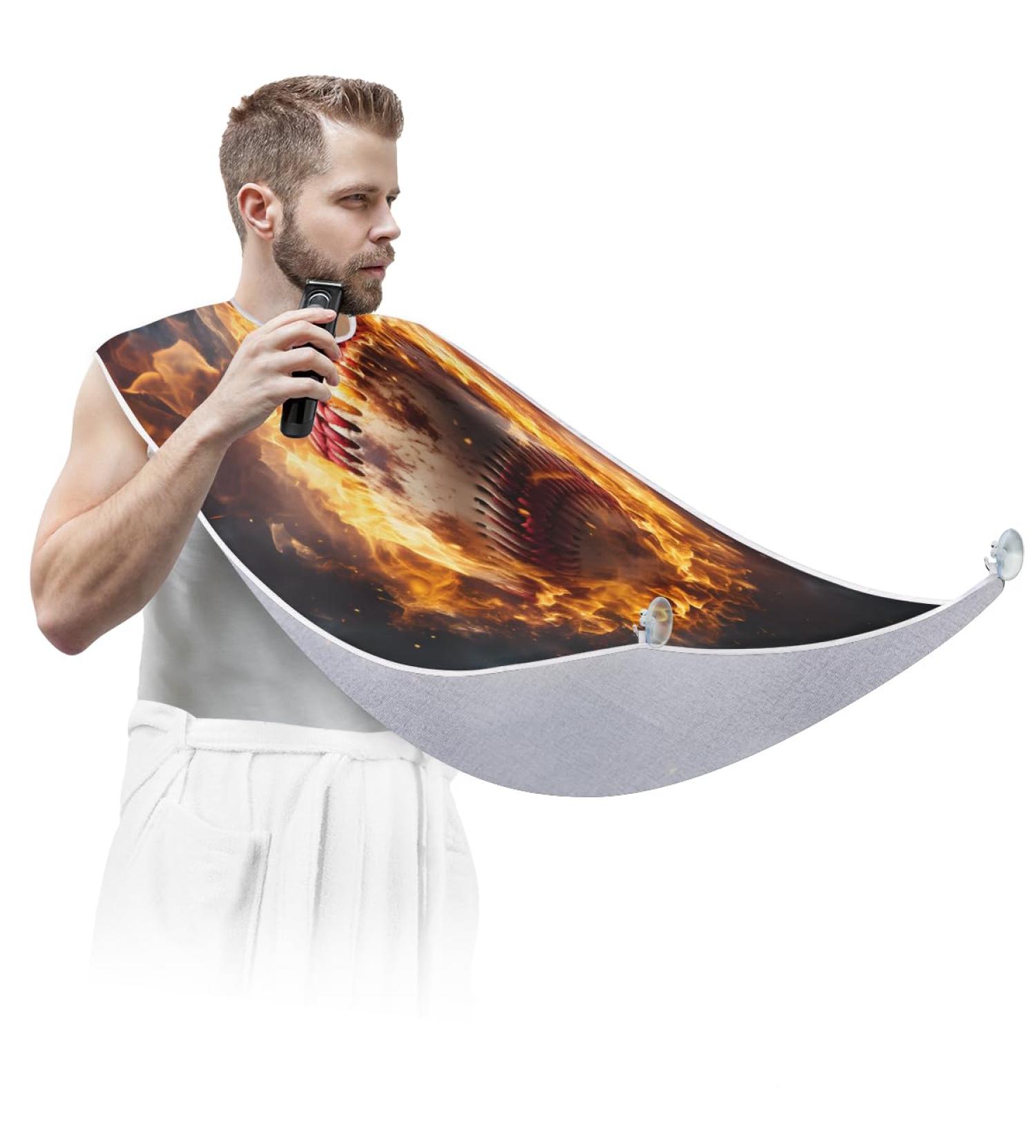 Shop Pineapple Beard Bib Apron with Glasses & Headset - Perfect Father's Day & Christmas Gifts for Men - Beard Hair Catcher with Suction Cups - Buy Online on GoSupps.com
