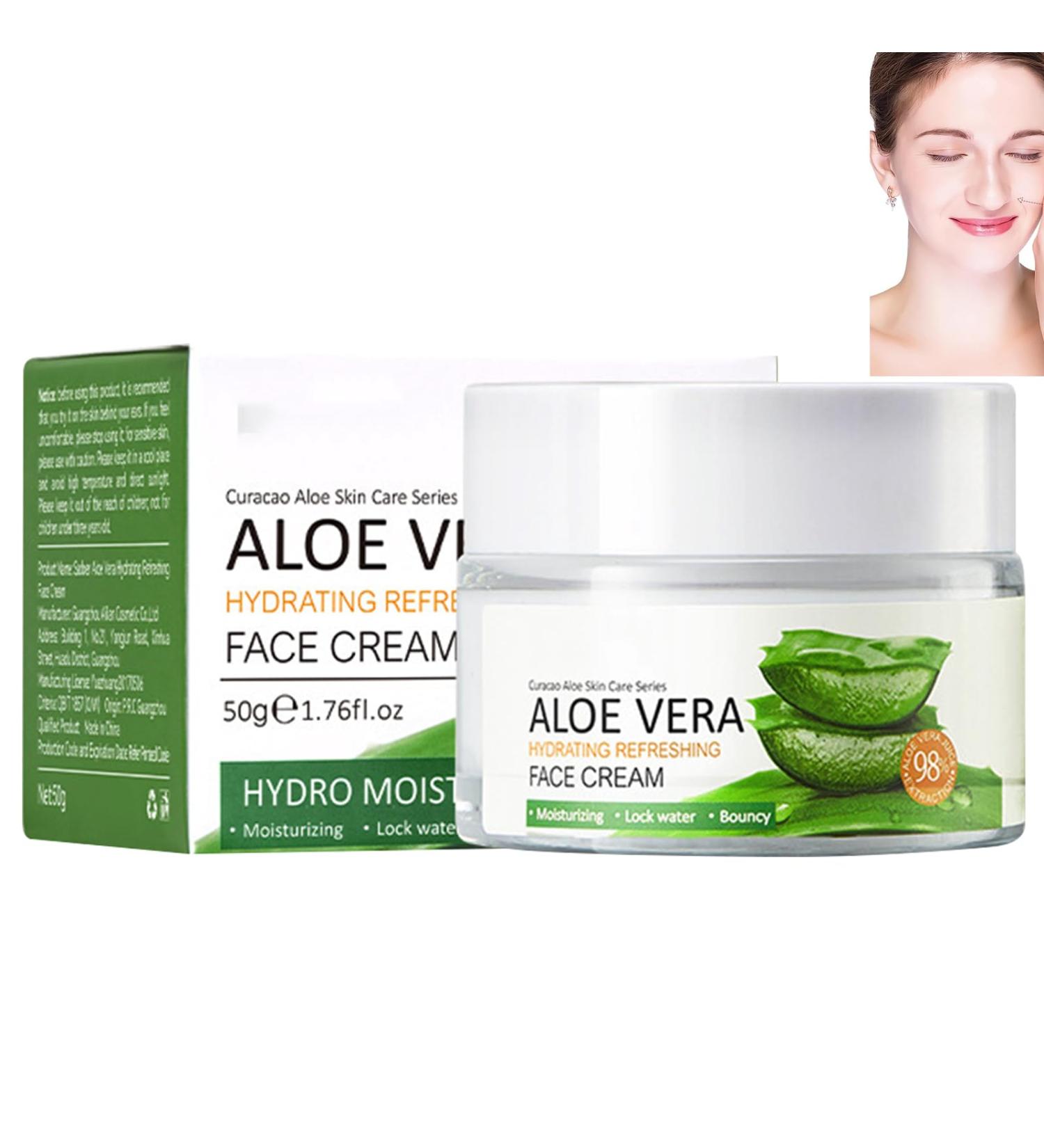 Pure Aloe Vera Hydrating Refreshing Moisturizing Face Cream Natural Aloe Cream for Dry Skin Sunburn Acne Soothing Moisturizing Natural Aloe Vera Gel Soothing Moisturizing Sunburn Repair - Buy Online on GoSupps.com