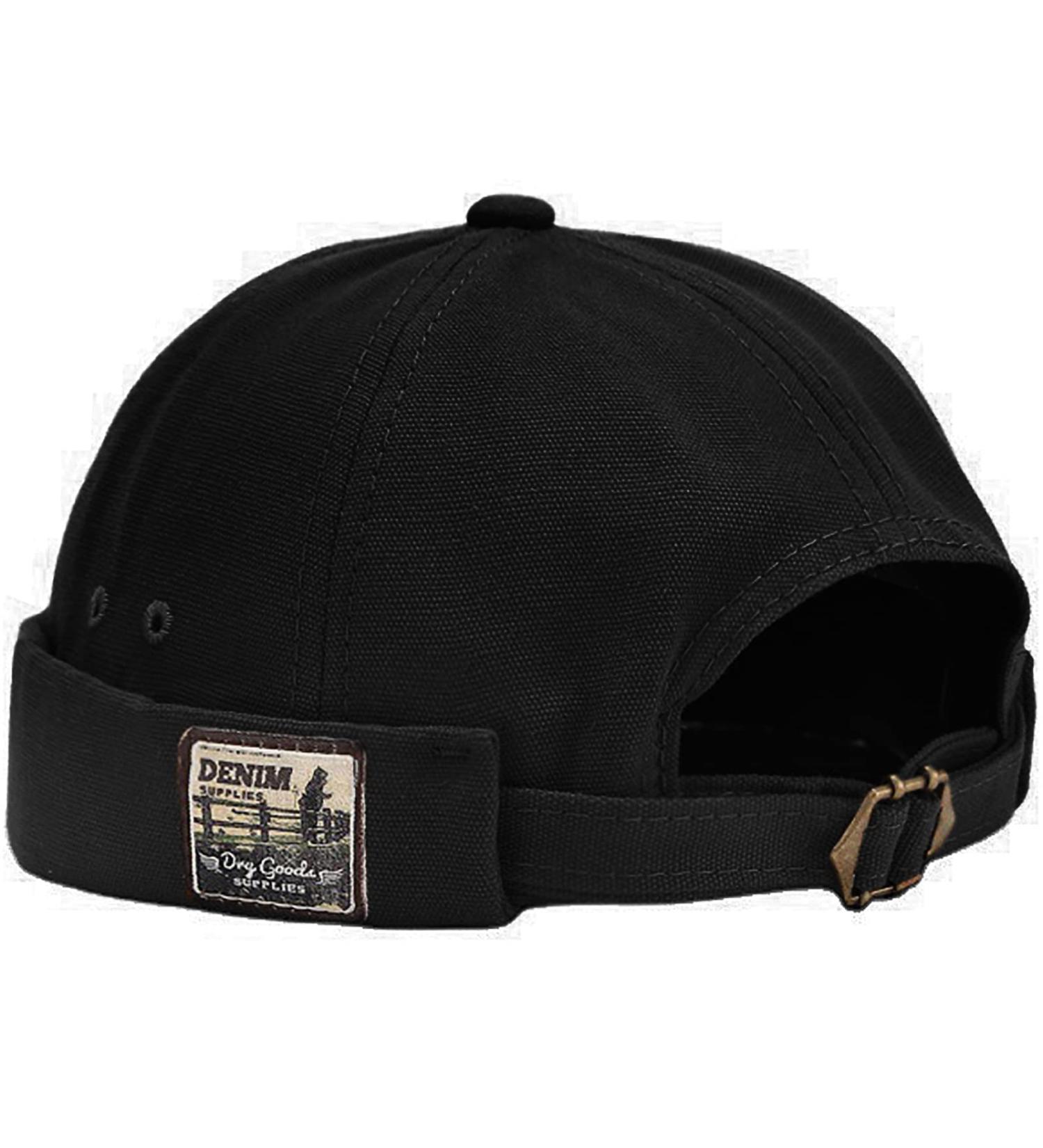 Xyiyi Men's Dock Hat - Brimless Skull Cap & Retro Cuffed Beanie - Black Sailor Work Hat - Buy Online on GoSupps.com