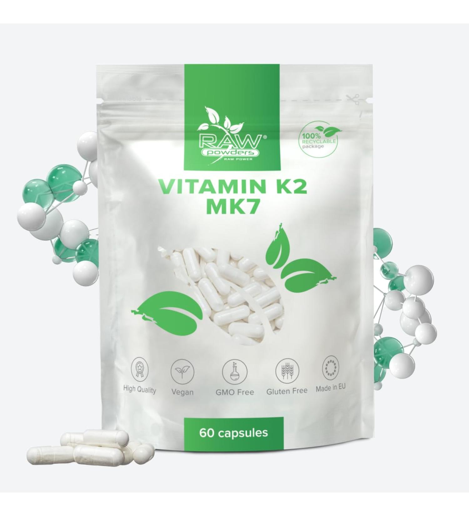 RP Vitamin K2 MK7 500 g Capsules - 60 Vegan Capsules | Bioactive GMO-Free Gluten-Free Allergen-Free | Made in ISO-Licensed Facilities - Buy Online on GoSupps.com