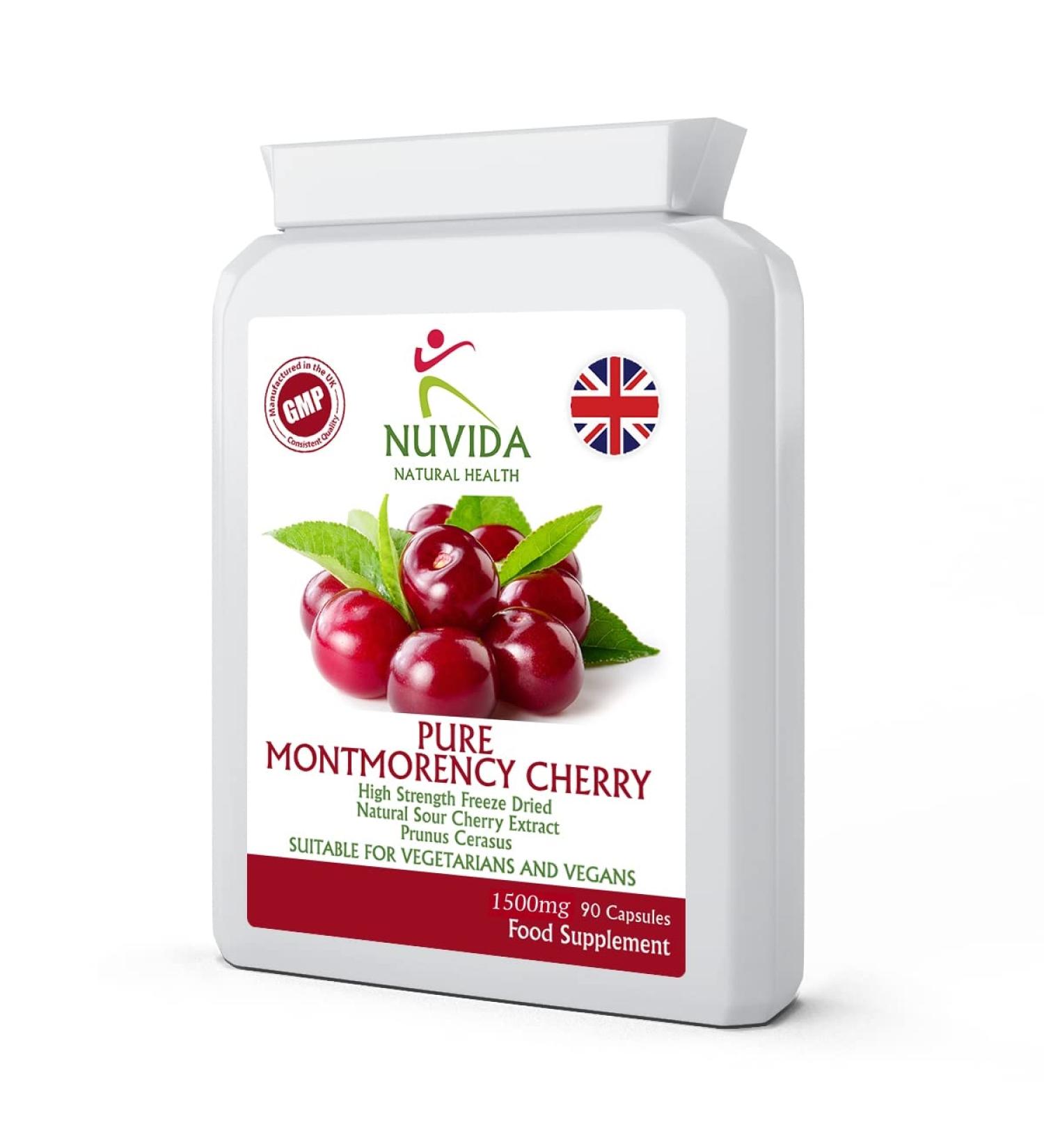 Montmorency Cherry Capsules 1500mg - High Strength Supplement for Vegans - 90 Capsules - Buy Online on GoSupps.com