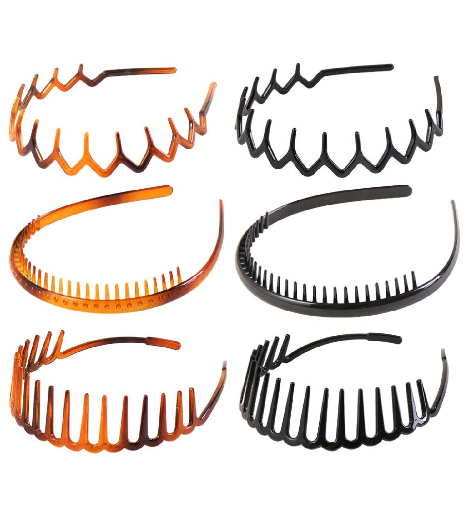 Beaupretty 6PCS Elastic Wavy Toothed Hairband Set - Hair Comb Headband for Women Men - Buy Online on GoSupps.com