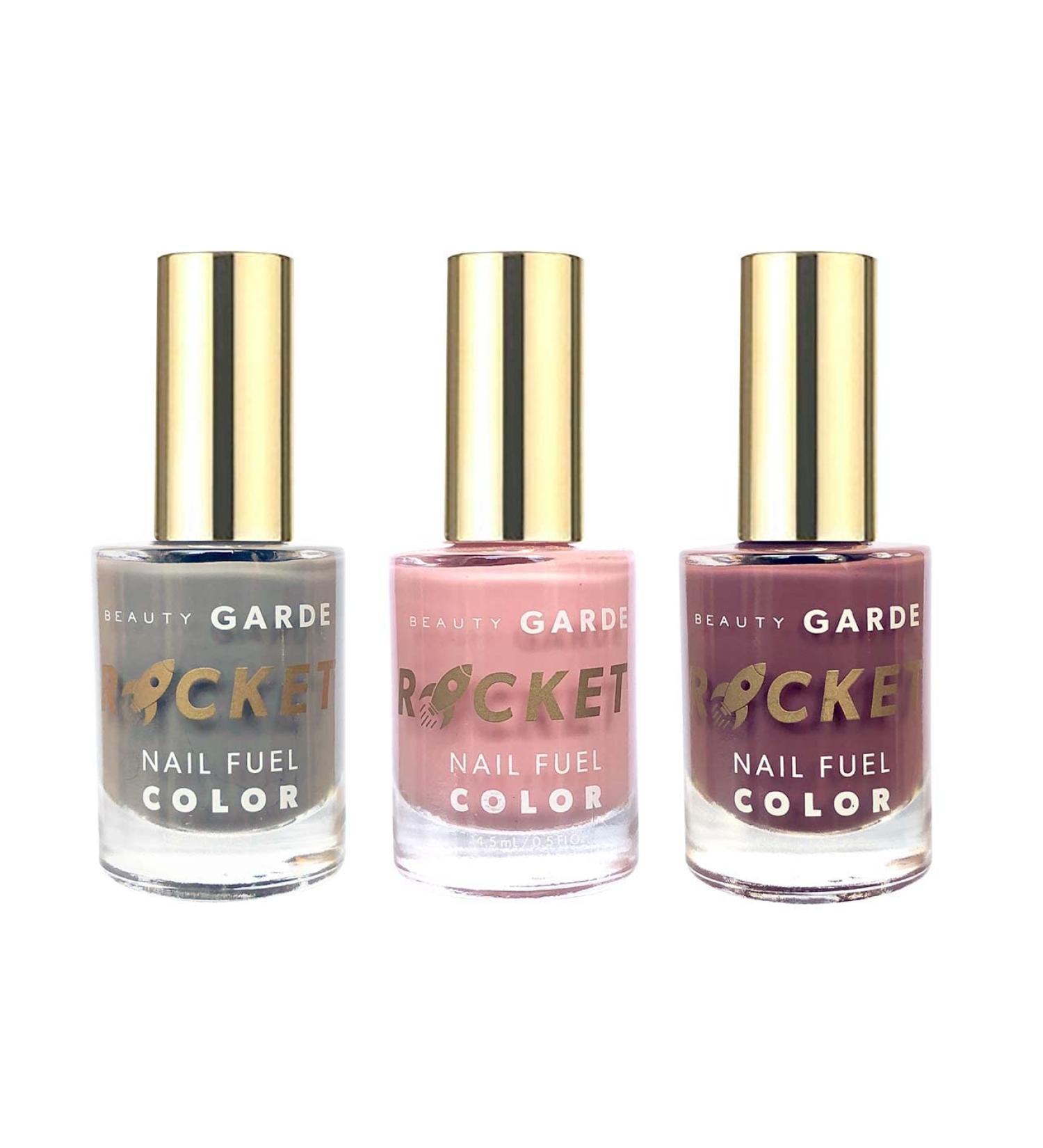 BeautyGARDE Rocket Nail Fuel Polish - 3 Pack with Nail Strengthener & Growth Treatment - Dream On, Concrete Jungle, Mauve Madame Colors - 7-Free Formula - Nonie Cr me 1.5 Oz - Buy Online on GoSupps.com
