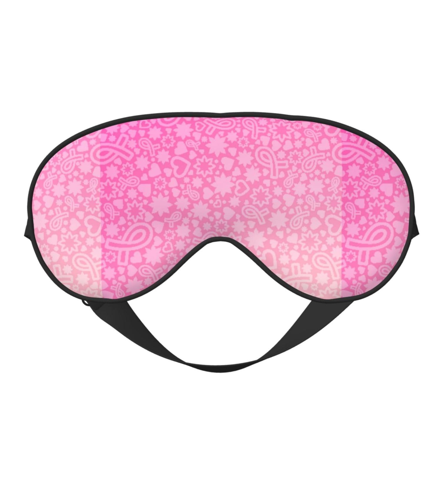 Breast Cancer Awareness Sleep Mask | Pink Ribbons Double-Sided Eye Mask - Soft Adjustable & Perfect for Sleep | Reduce Eye Edema - Buy Online on GoSupps.com