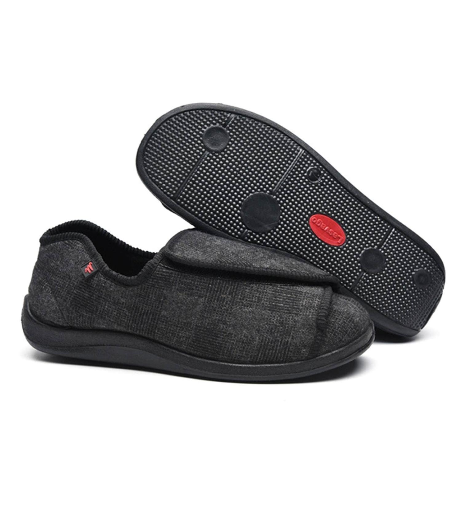 Yytcsjz Men's Extra Wide Slippers with Adjustable Closures | Arthritis Edema Swollen Diabetic House Shoes | Anti-Slip Sole | Gris Size 6.5 - Buy Online on GoSupps.com