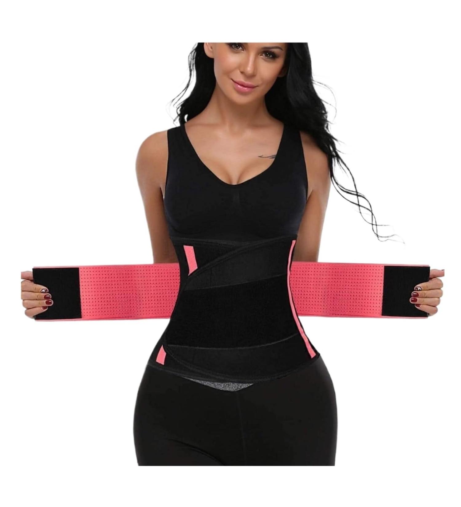 GTHNHD Waist Trainer Back Brace Support Belt Lumbar Support Waist Trainer Lumbar Spine Decompression Waist Cincher Medium Pink - Buy Online on GoSupps.com
