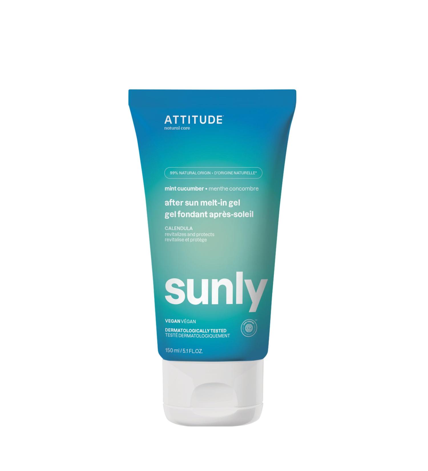 ATTITUDE After Sun Melt-In Gel EWG Verified Dermatologically Tested Soothes and Hydrates Vegan and Mineral Based Formula Mint and Cucumber 5.1 Fl Oz 5.2 Ounce (Pack of 1) - Buy Online on GoSupps.com