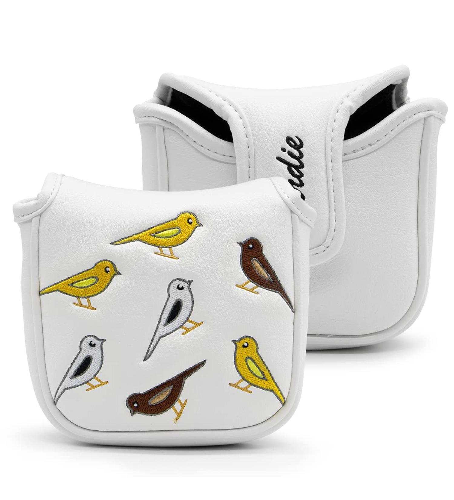 Golf Club Headcover Set - Birdie Birds Design for Driver, Fairway Wood, & Hybrid - White Mallet Putter Cover - 3pcs - Buy Online on GoSupps.com