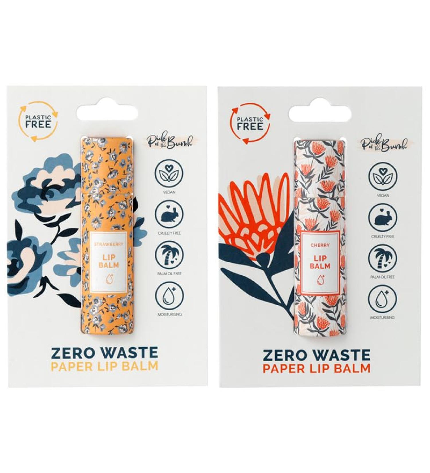 Puckator Peony & Protea Pick of the Bunch Paper Stick Lip Balm - Strawberry & Cherry - Lip Care Stick Balms Chapstick Holiday Essentials For Women Family - Lipbalm Moisturiser Exfoliator Cream - Buy Online on GoSupps.com