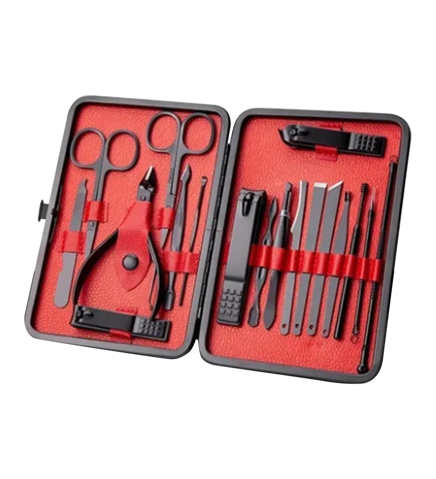 Verdant Touch Manicure Set Stainless Steel Manicure Pedicure Tool Kit 18-Piece Nail Clippers Set for Home - Buy Online on GoSupps.com