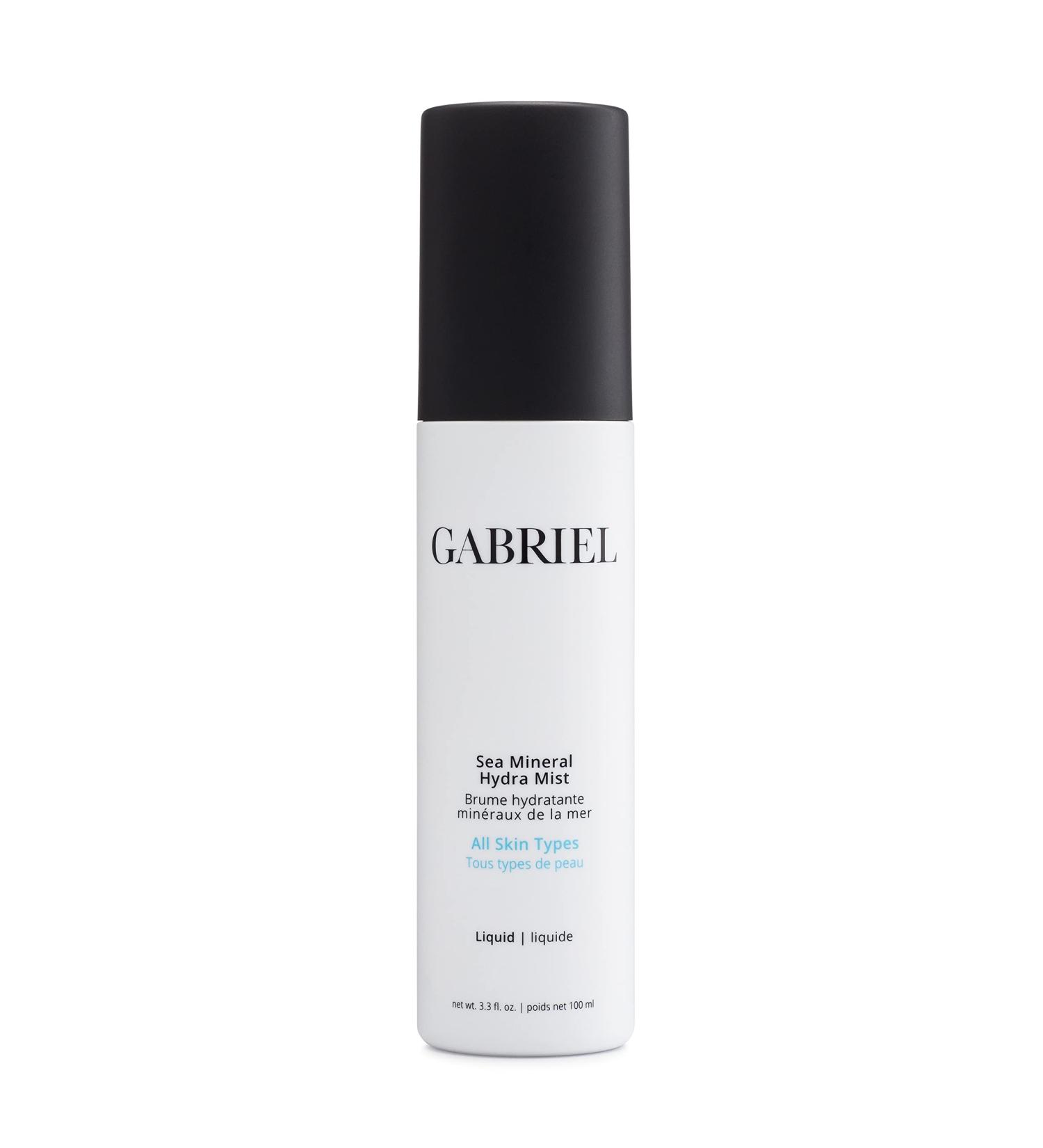 Gabriel Sea Mineral Hydra Mist Natural Paraben Free Vegan Cruelty-free Non GMO gently tone and remineralize skin with blend of active ingredients from sea while setting makeup 3.3 oz.