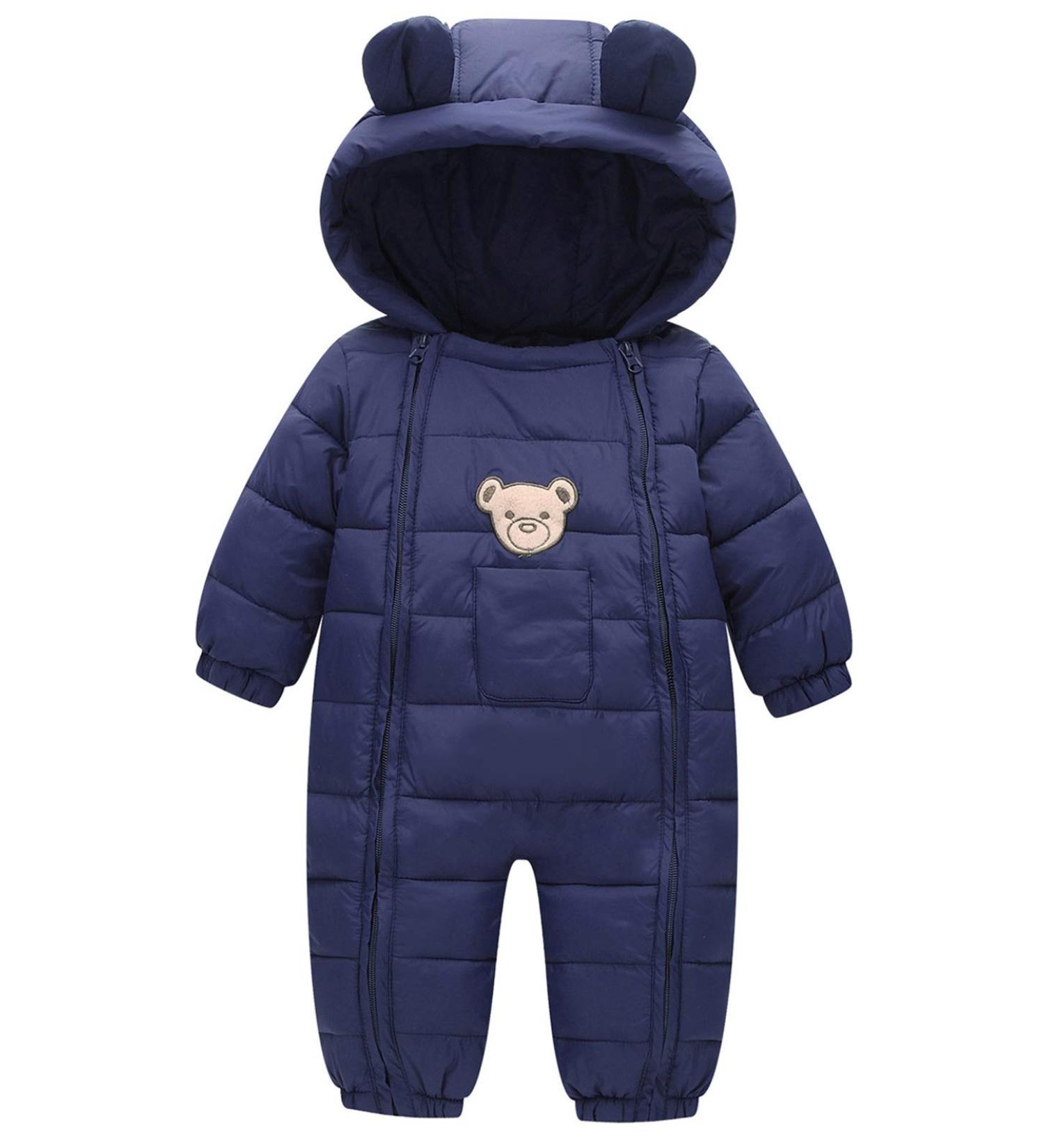 Happy Cherry Baby Toddler Hooded Romper Footie Pajamas Bear-navy Blue 12-18 Months - Buy Online on GoSupps.com
