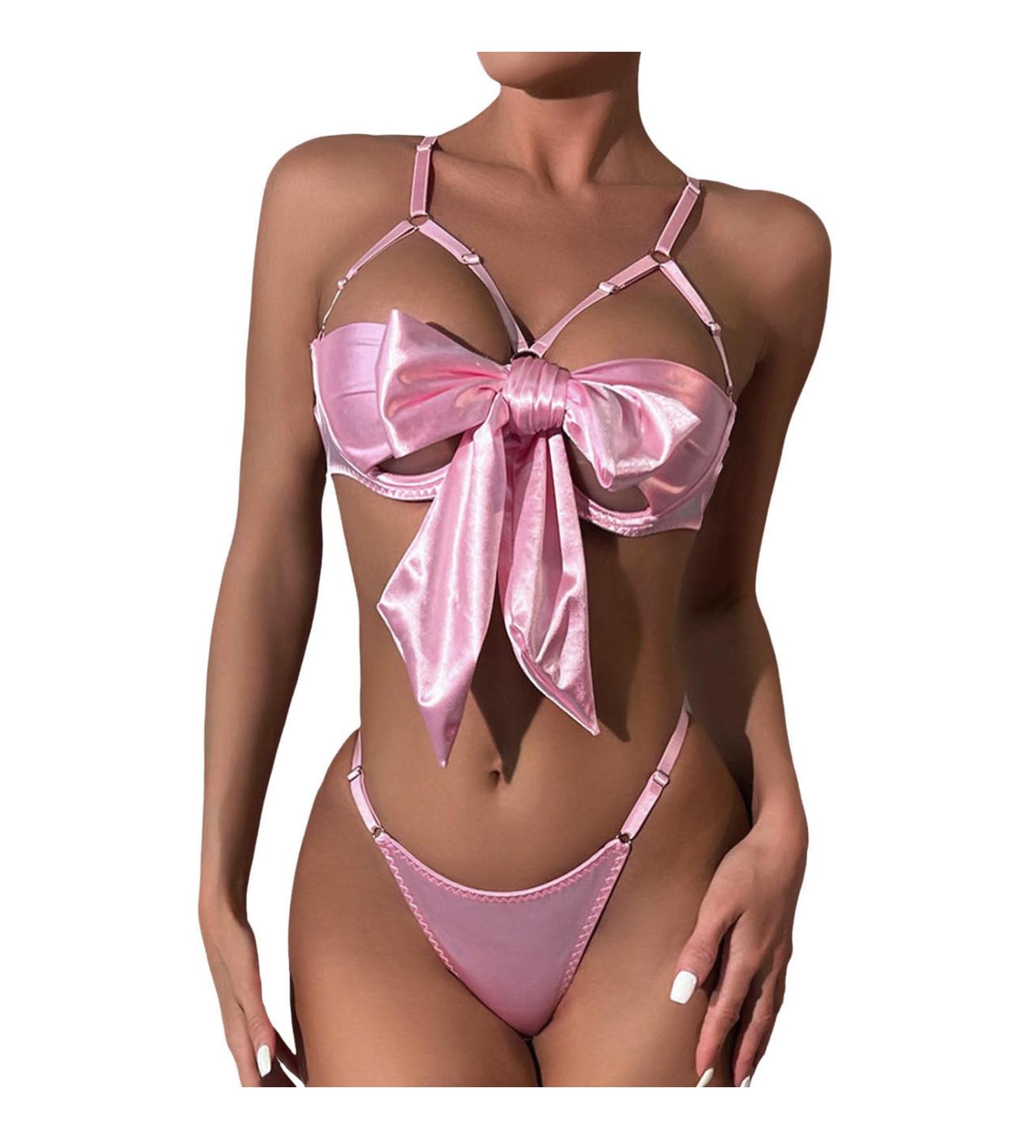 Plus Size Carrier Undershirt with Flower Pattern Lingerie | Spaghetti Strap Baby Doll Nightwear for Curvy Women Comfortable Open Crotch Design in Black & Pink - Buy Online on GoSupps.com