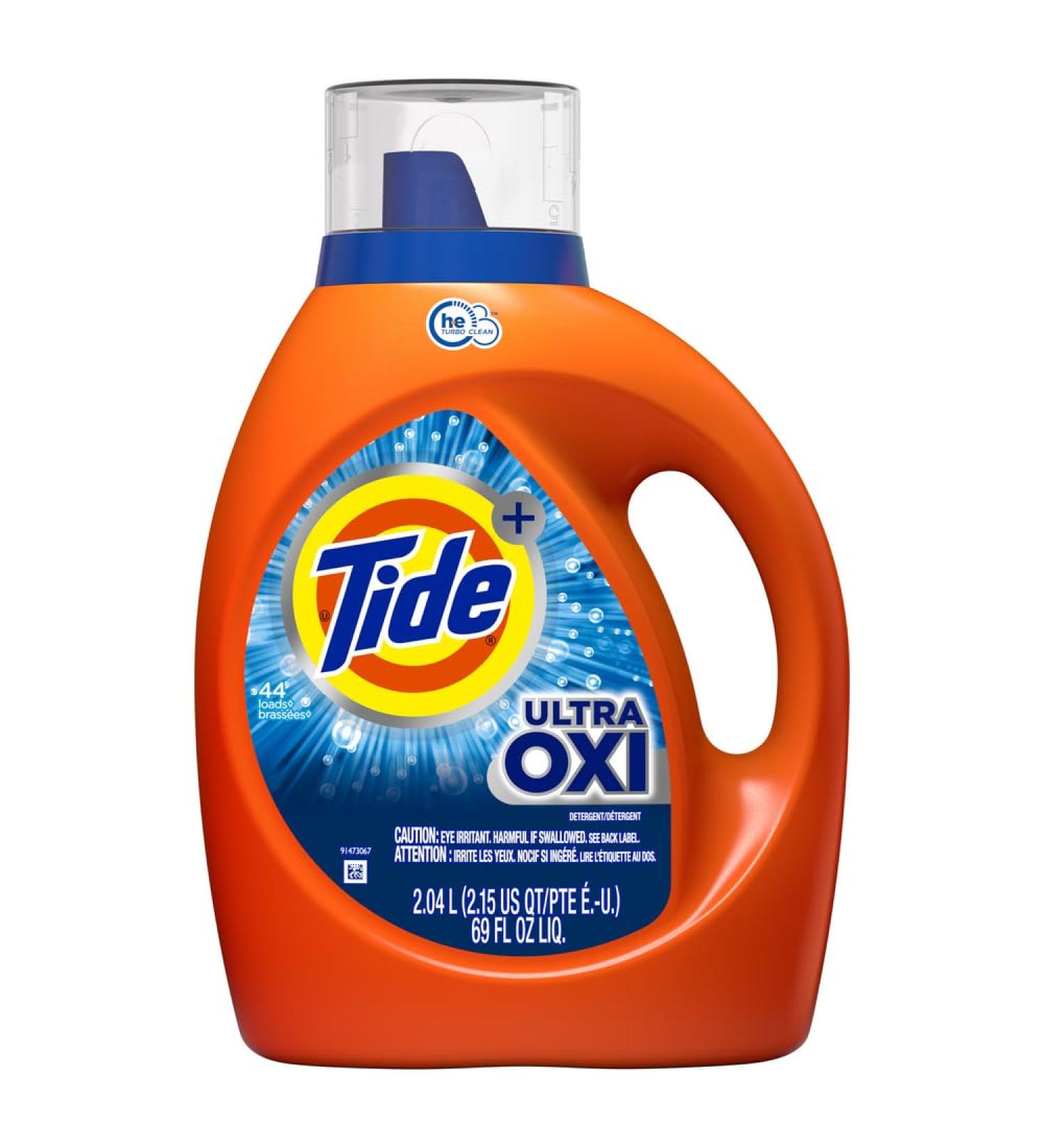 Tide Ultra Oxi Liquid Laundry Detergent 44 loads 69 fl oz HE Compatible