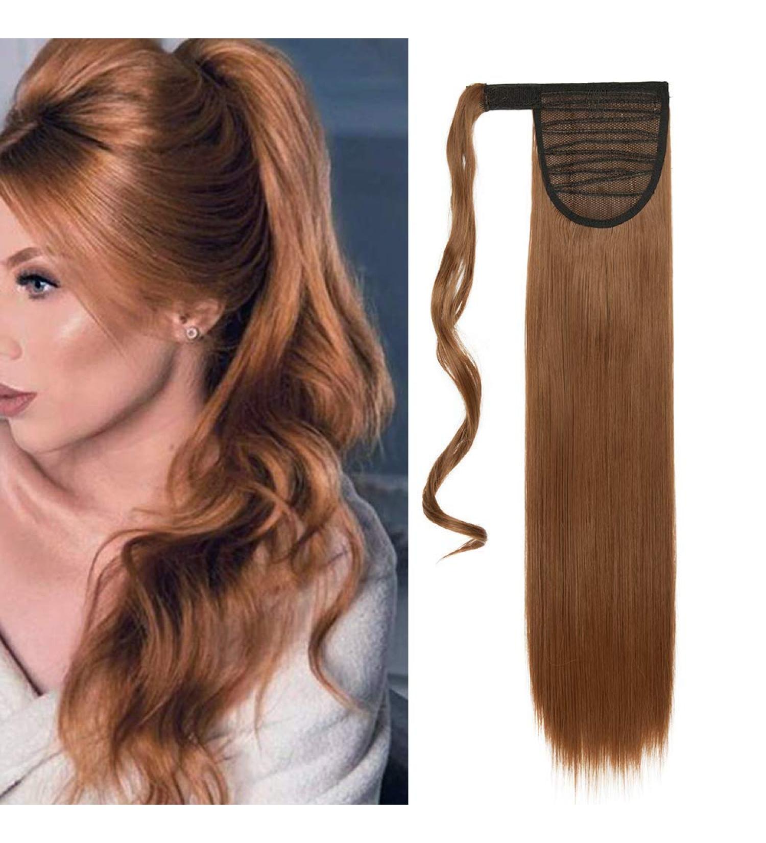 26 Medium Brown Synthetic Wrap Around Ponytail Extension - Clip-in Hairpiece - Buy Online on GoSupps.com
