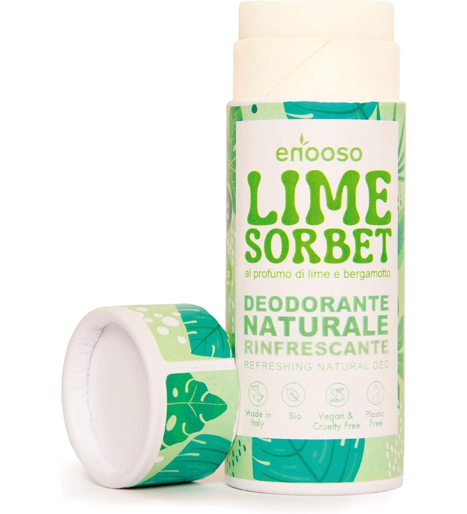  ENOOSO Enooso - Natural Solid Deodorant LIME & BERGAMOT Refreshing Women Men & Children - Aluminum-Free Deodorant Stick Organic Women's Deodorant Stick - Natural Deodorant - Travel Deodorant 55ml - Buy Online on GoSupps.com