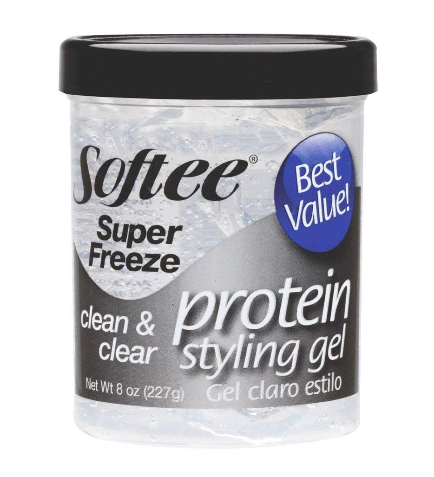 Softee Protein Super Freeze Hair Styling Gel 8 Oz