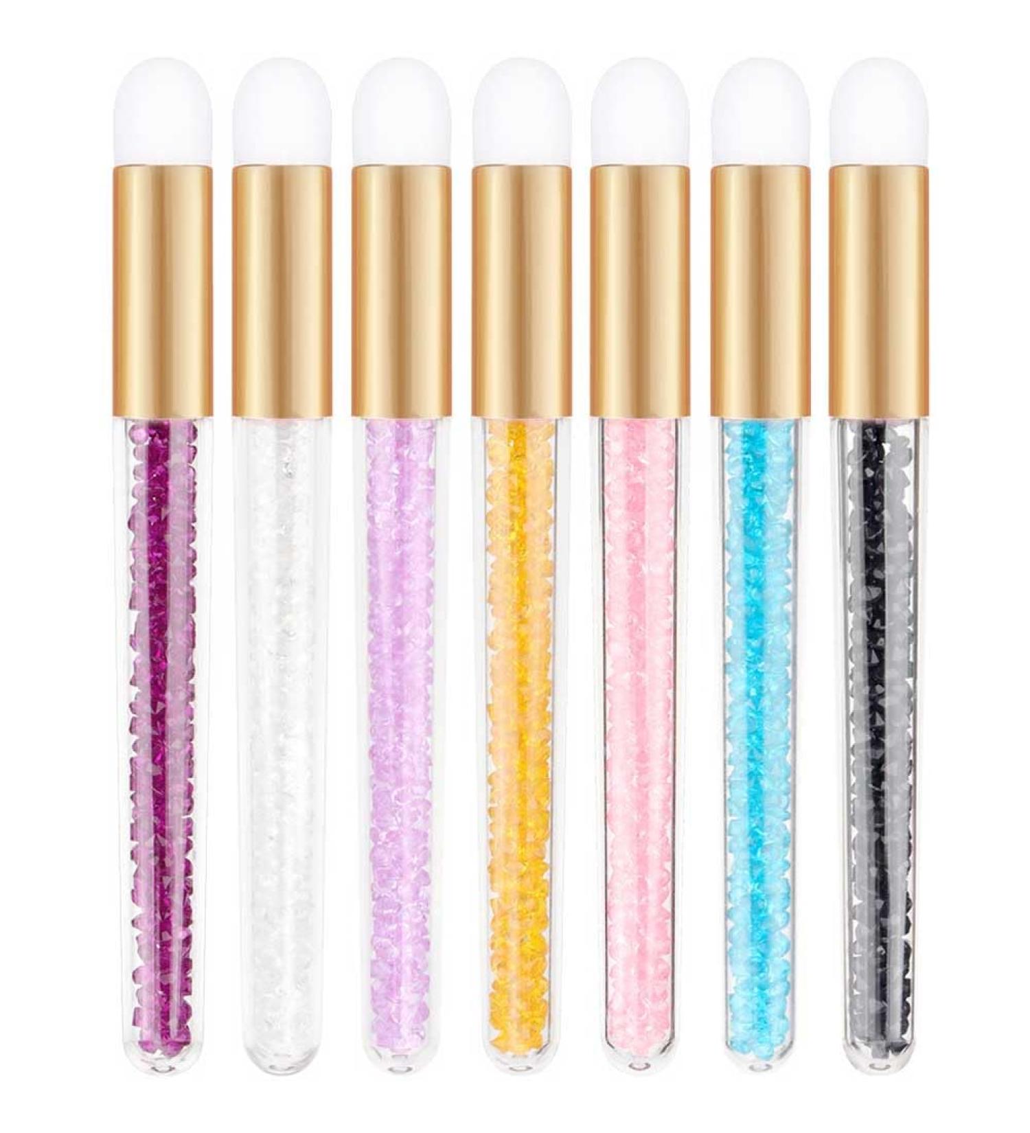 7 Pcs Crystal Lash Shampoo Brushes - Glitter Deep Cleaning Facial Cleansing Brushes for Eyelash Extensions - Makeup Applicators in 7 Colors for Women & Girls - Buy Online on GoSupps.com