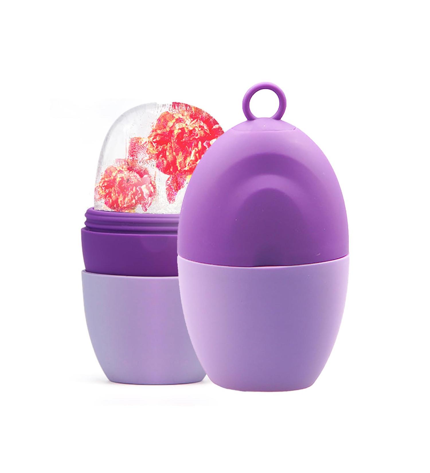 Buy Ice Roller for Face & Eye | Facial Ice Roller Mold for Contours & Skin Repair | Purple Beauty Tool - Shrink Pores & Enhance Glow - Buy Online on GoSupps.com